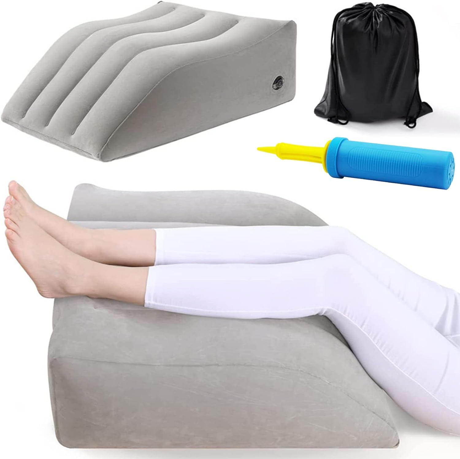 Inflatable Leg Positioner Pillows-Leg Elevation Pillow-Leg Pillows for improving Sleep Quality Pregnant, Improve Circulation and Reduce Swelling Surgery and Injury Recovery