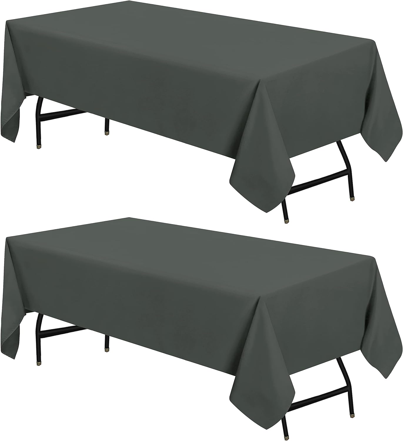 Utopia Kitchen Rectangle Table Cloth 2 Pack [60x102 Inches, Charcoal] Tablecloth Machine Washable Fabric Polyester Table Cover for Dining, Buffet Parties, Picnic, Events, Weddings and Restaurants