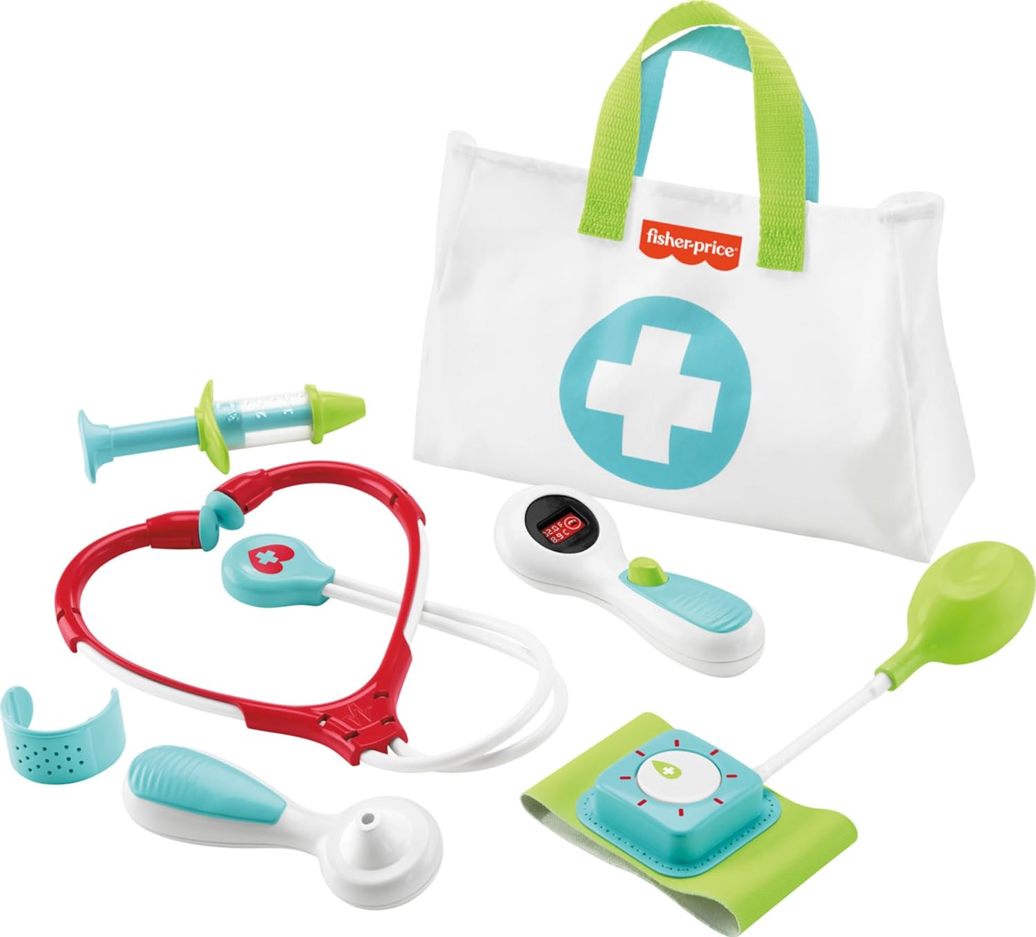 Fisher-Price Preschool Pretend Play Medical Kit 7-Piece Doctor Bag Dress Up Toys for Kids Ages 3  Years