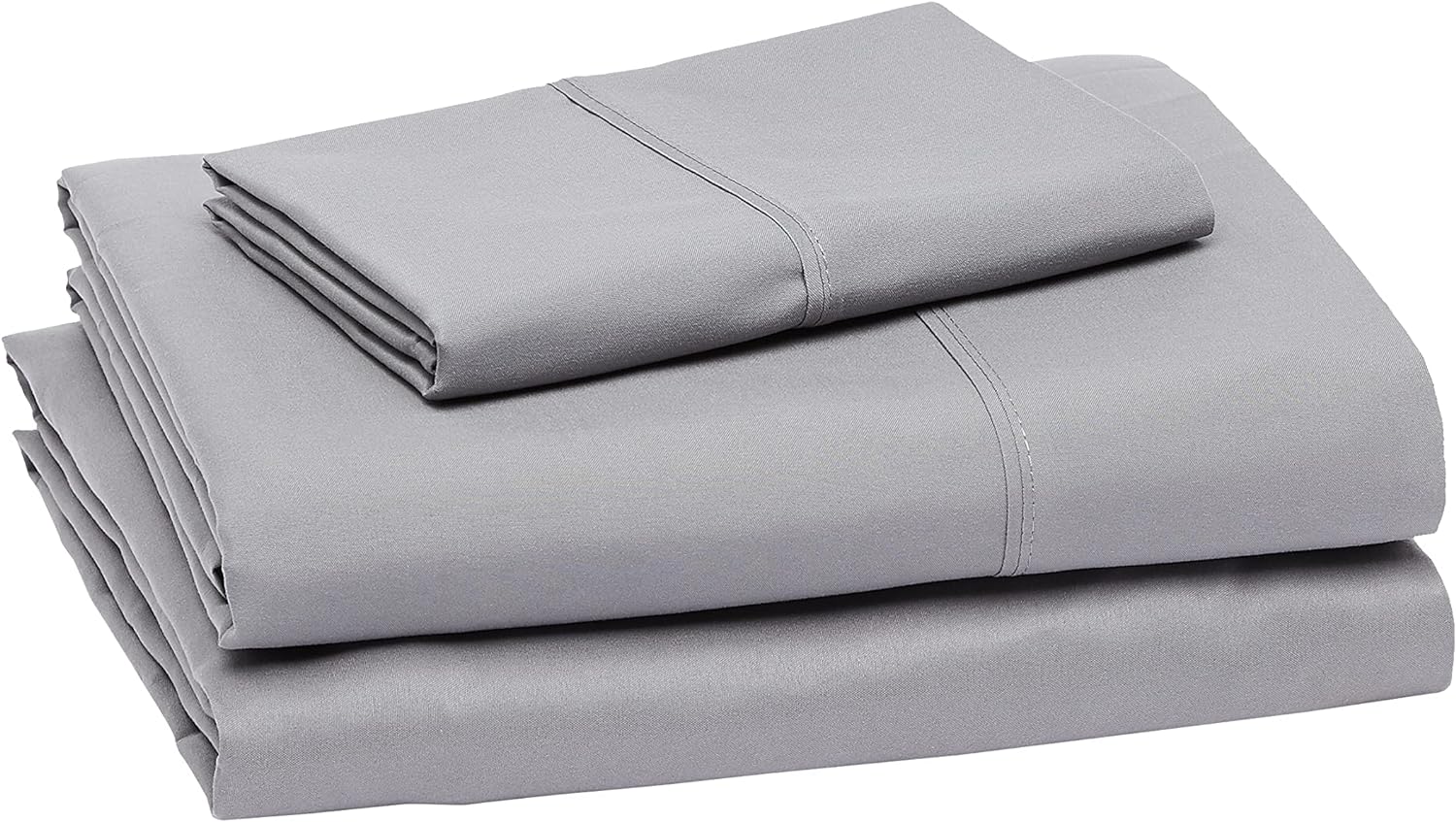 Amazon Basics Lightweight Super Soft Easy Care Microfiber 3-Piece Bed Sheet Set With 14-inch Deep Pockets, Twin XL, Dark Gray, Solid