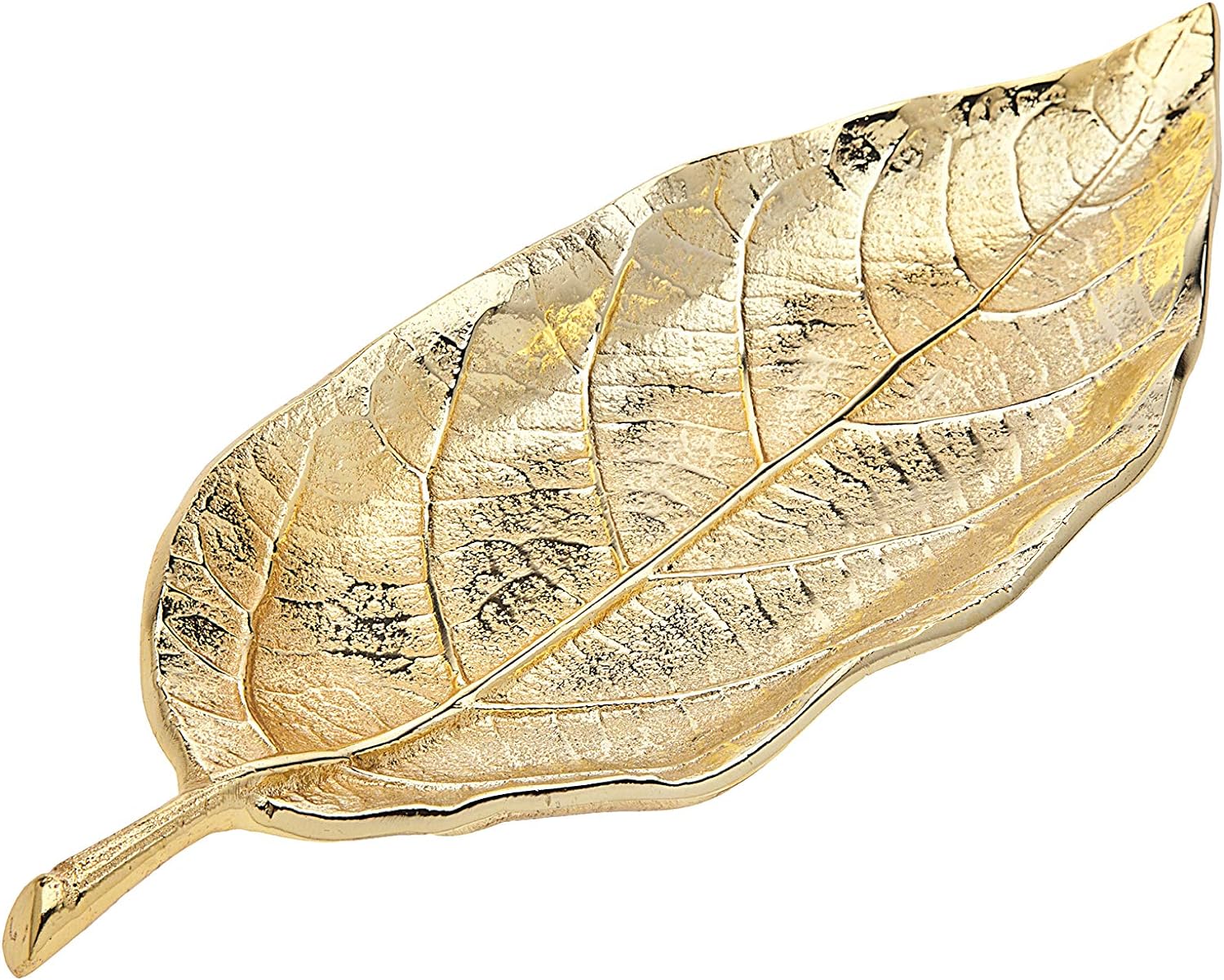 Godinger Leaf Tray Centerpiece Dcor and Serveware - Gold