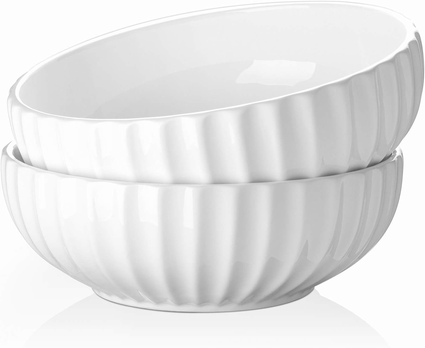 DOWAN 9.75 Large Serving Bowls for Valentines Day - 86 oz Ceramic Serving Dishes for Entertaining Party Dinner Banquet - Fruit Salad Bowls - Set of 2