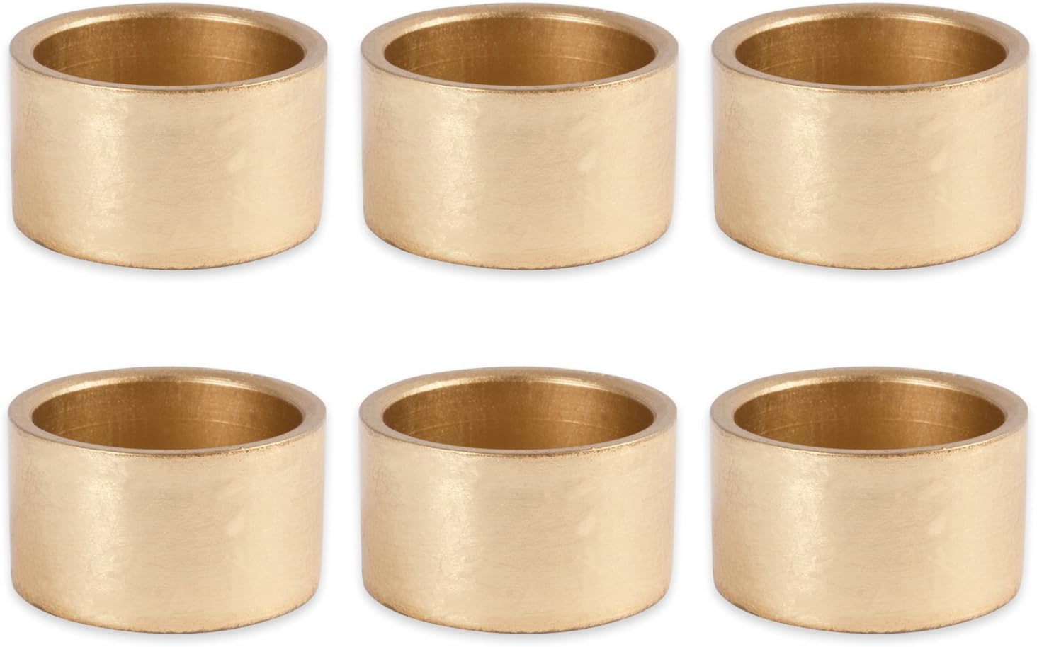 DII Basic Napkin Ring Collection Decorative, Gold, One Size, 6 Count