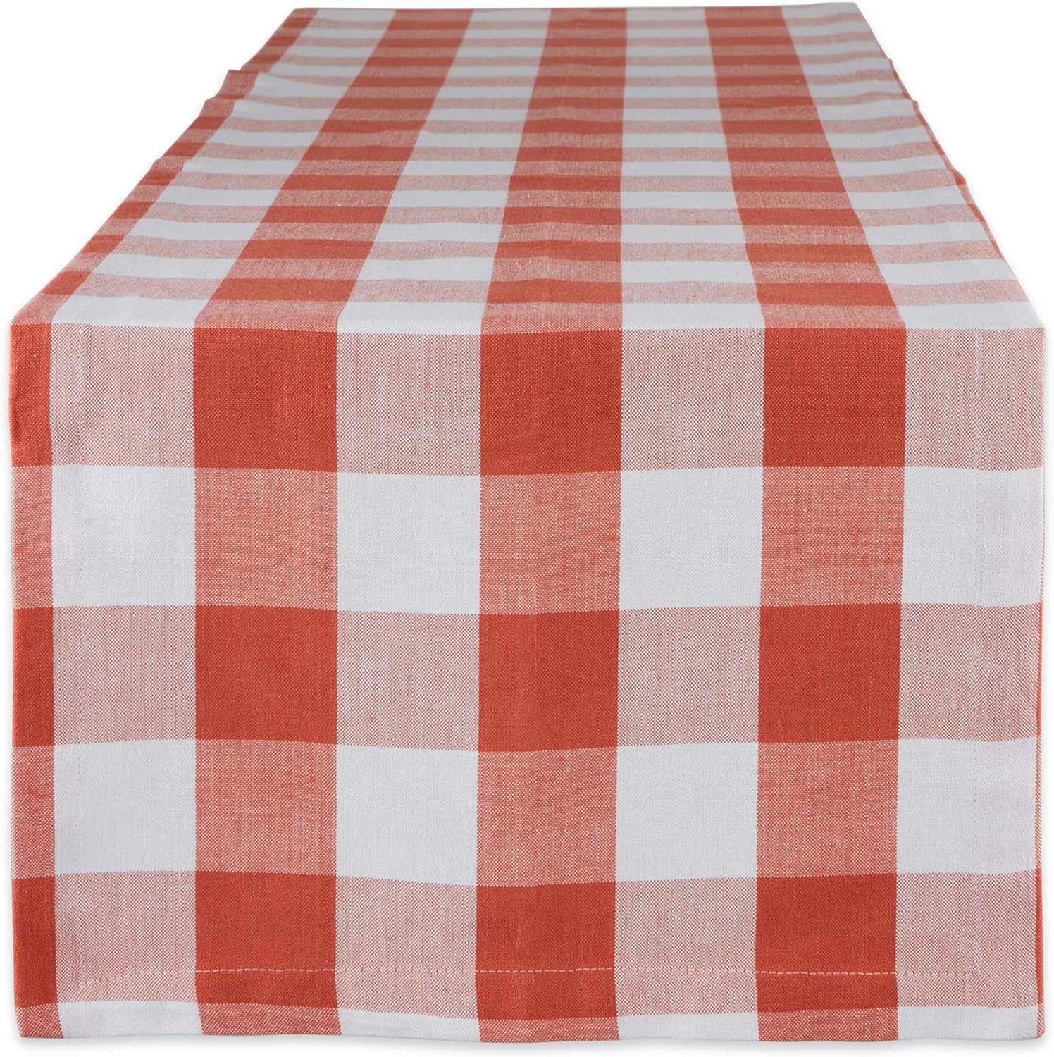 DII Buffalo Check Collection, Classic Farmhouse Table Runner, 14x108, Vintage Red