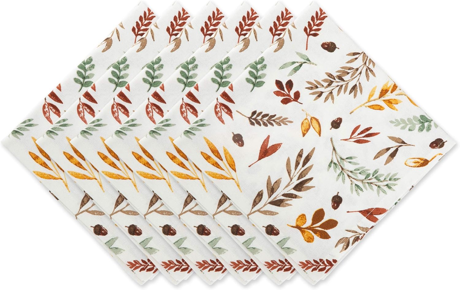 DII Thankful Autumn Collection Fall Tabletop Decoration, Square Napkin Set, 20x20, Fall' Bounty, 6 Piece