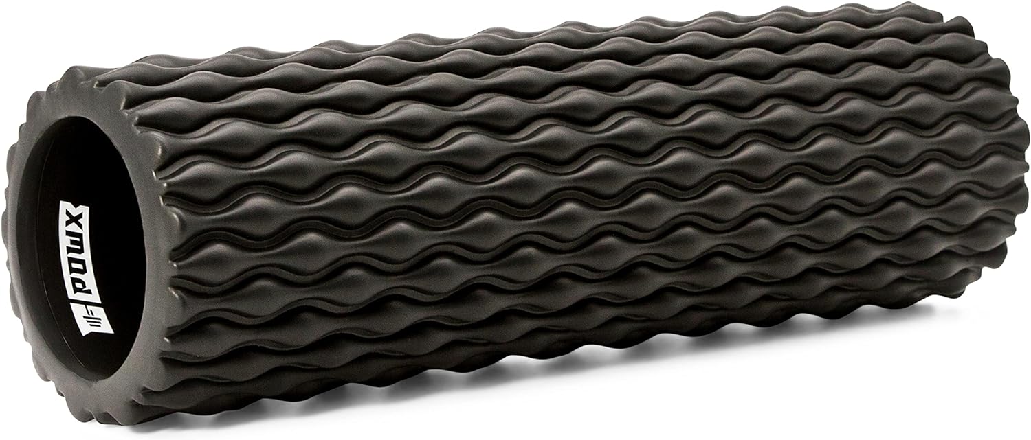 Textured Foam Rollers for Muscle Massage  HIGH-Density [Firm] Back Foam Roller for Back Pain Relief & Muscle Recovery in Legs & Arms  Hollow Foam Roller for Muscle Exercises by PowX, 5.5x17.7 in.