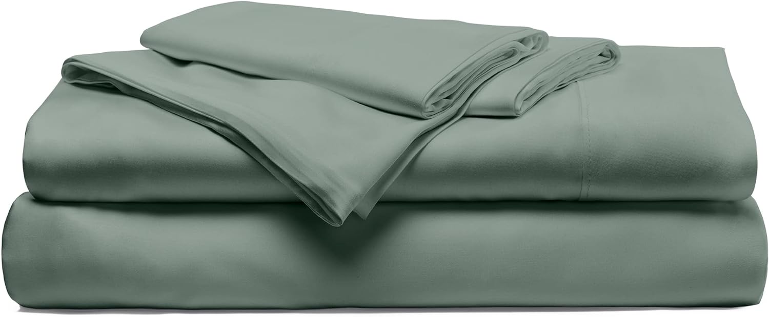 Cariloha Resort Bamboo-Viscose Bed Sheets - Luxury, Cooling & Super Soft Bed Sheet Set - Includes Flat & Fitted Sheet Plus 2 Pillowcases - Queen - Ocean Mist