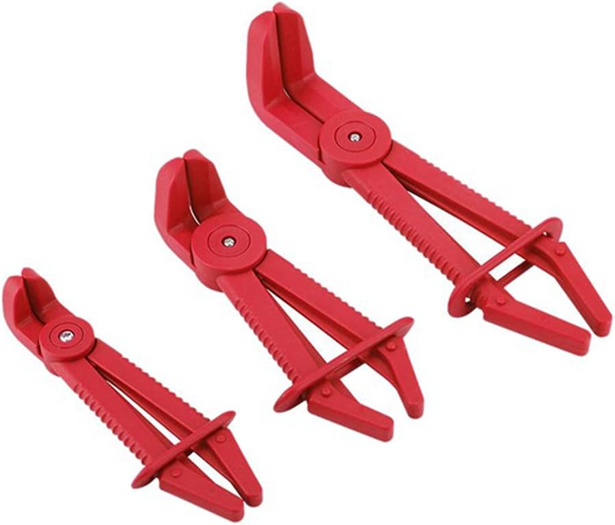 Hose Tube Clamp Pliers Tool Brake Fuel Water Line Clamp Pliers for Car Repair Hose Clamp Removal Hand Tool Red