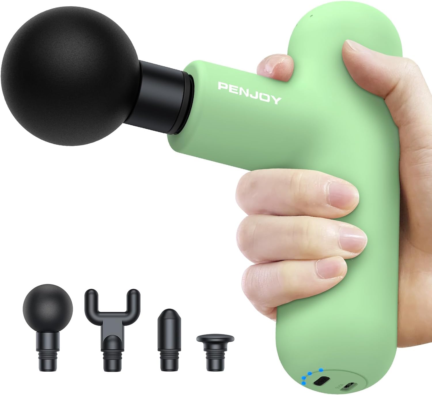 Mini Massage Gun - Portable, Powerful Deep Tissue Massager for Neck, Back, Arm, Leg - On The Go, Travel Mini-Size Percussion Massager for Muscle Relaxation and Recovery (Green)