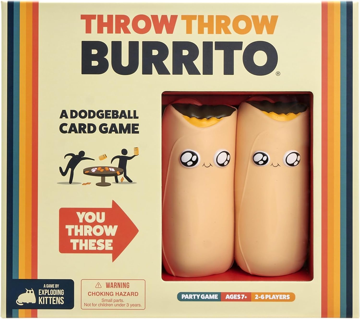 Throw Throw Burrito by Exploding Kittens - A Dodgeball Card Game - Family-Friendly Party Games - for Adults, Teens & Kids - 2-6 Players