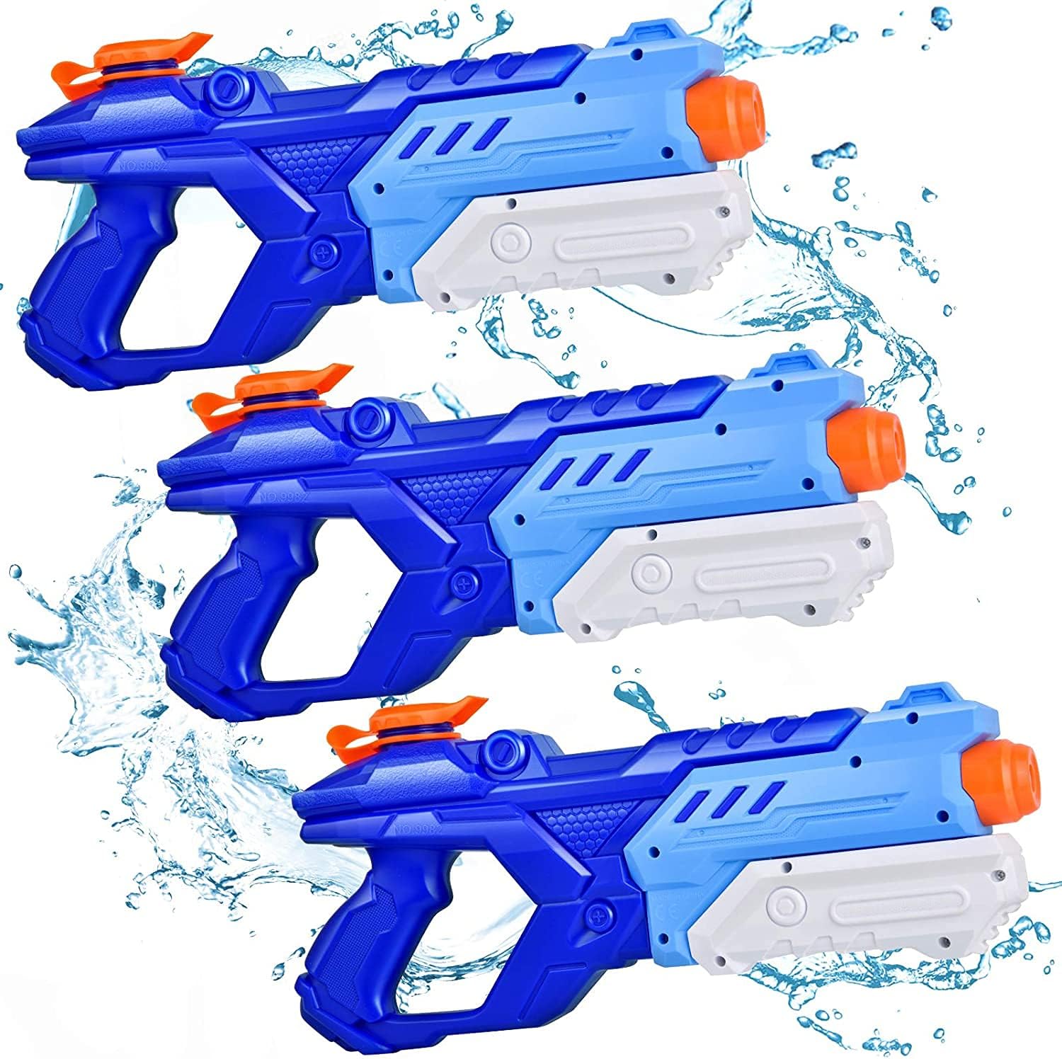 3 Pack Water Guns for Kids Adults - 600CC Squirt Guns Super Water Blaster Soaker Long Range High Capacity Summer Swimming Pool Beach Outdoor Water Fighting Toy for Boys Girls (Blue)