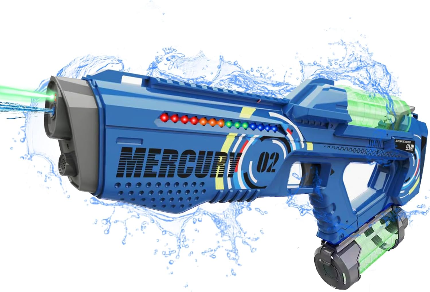 Electric Water Guns with LED Light for Adults Kids, 600CC Powerful Squirt Gun up to 40Ft, Rechargeable Water Toy Guns,Super Water Playing Toys for Outdoor Yard Beach Pool