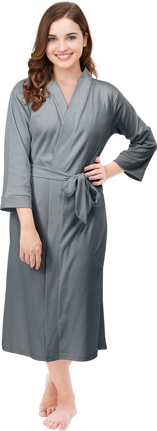 NY Threads Womens Robe, Luxury Lightweight Knit Kimono Robes for Women, Casual Light Bathrobe for Sleepwear and Loungewear