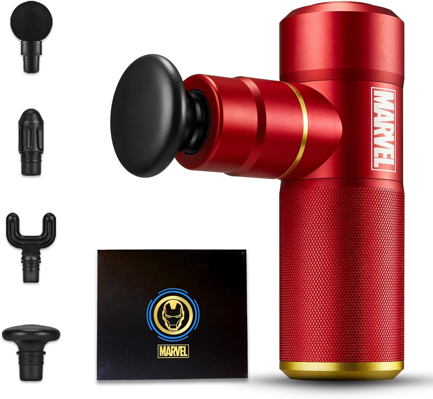 Mini Massage Gun Deep Tissue Massager Gun, Portable Percussion Muscle Massager Gun, Quiet Pocket-Sized Muscle Massage Gun with Marvel Gift Packaging (Red)