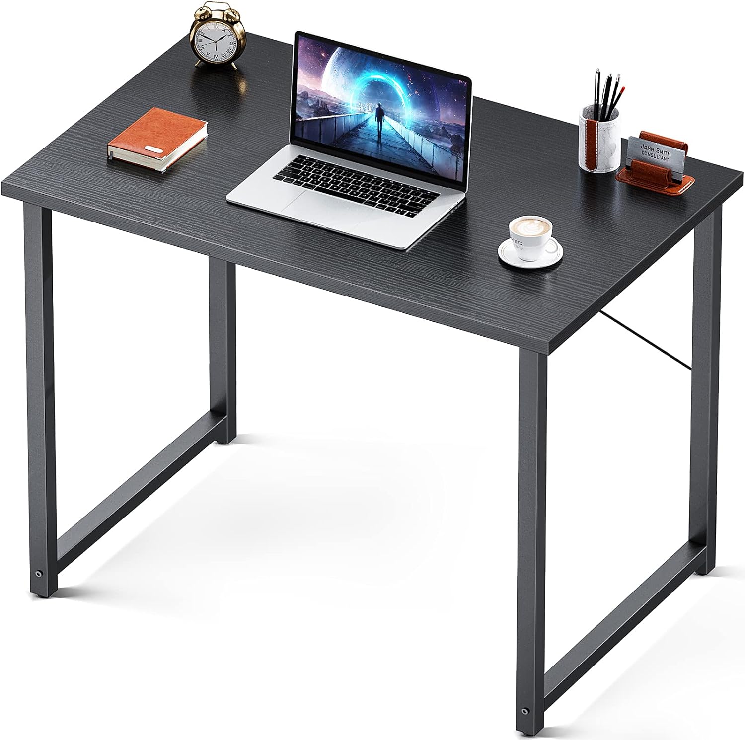 Coleshome 32 Inch Computer Desk, Modern Simple Style Desk for Home Office, Study Student Writing Desk, Black