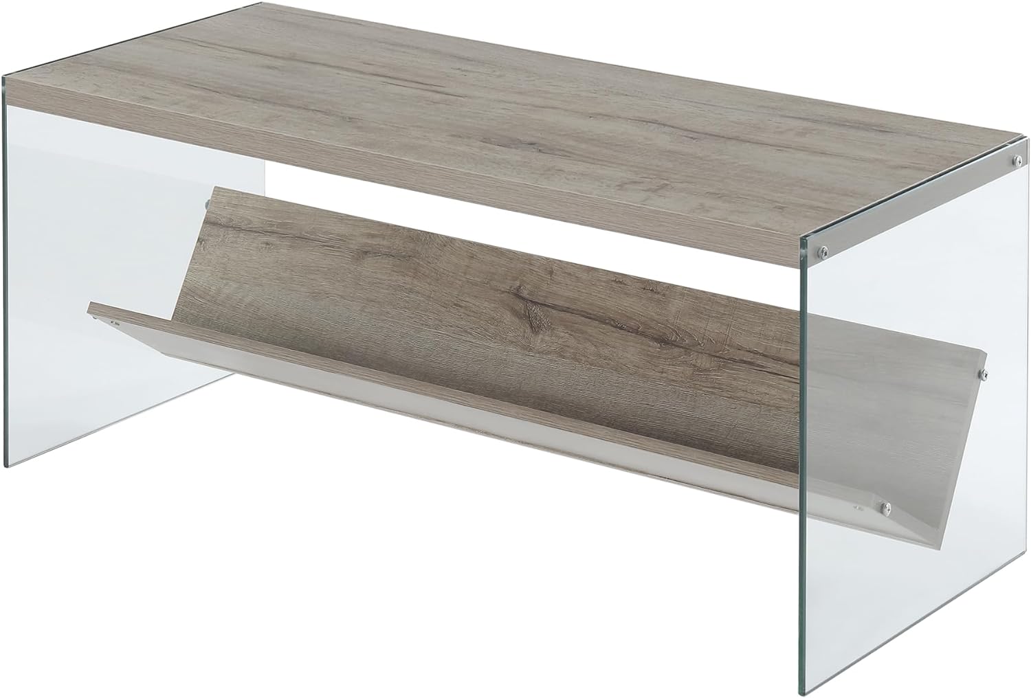 Convenience Concepts Soho Coffee Table, Sandstone / Glass