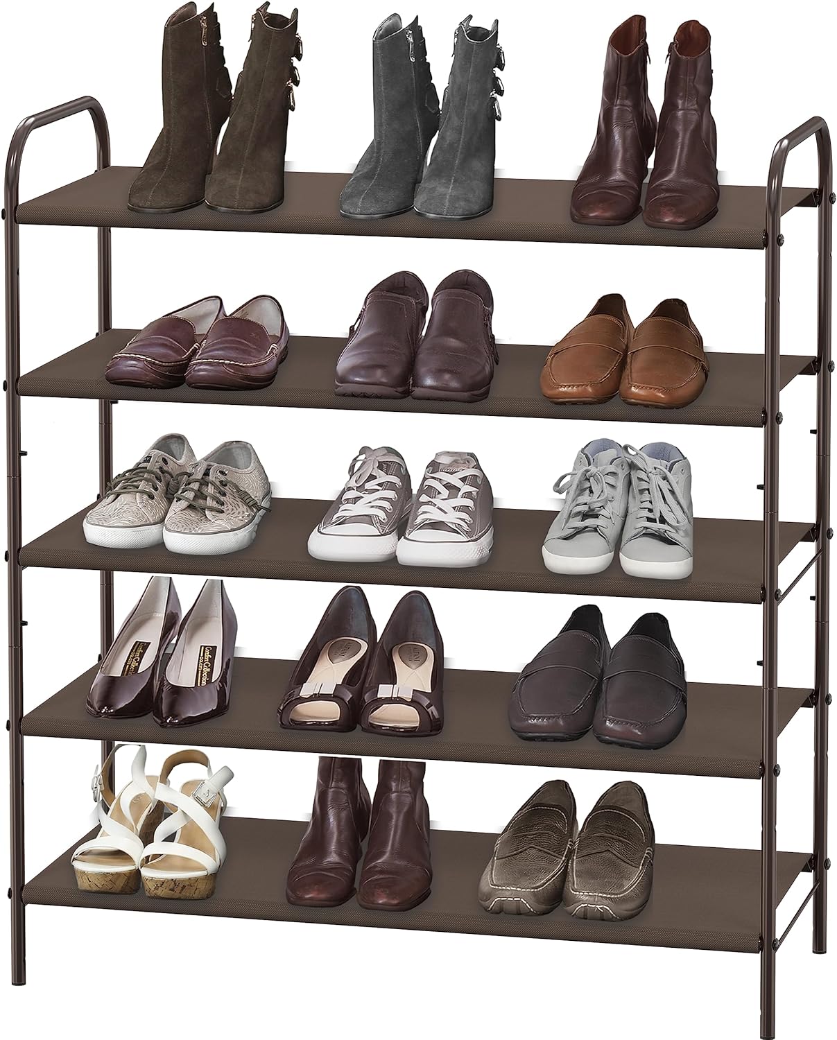 Simple Houseware 5-Tier Shoe Rack Storage Organizer, Bronze