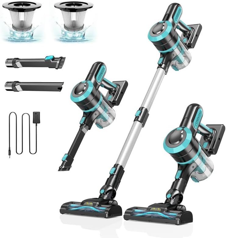 Cordless Vacuum Cleaner, 4 in 1 Portable Cordless Stick Vacuum with Powerful Suction, 35mins Runtime Rechargeable Vacuum Cleaner for Home Hardwood Floor