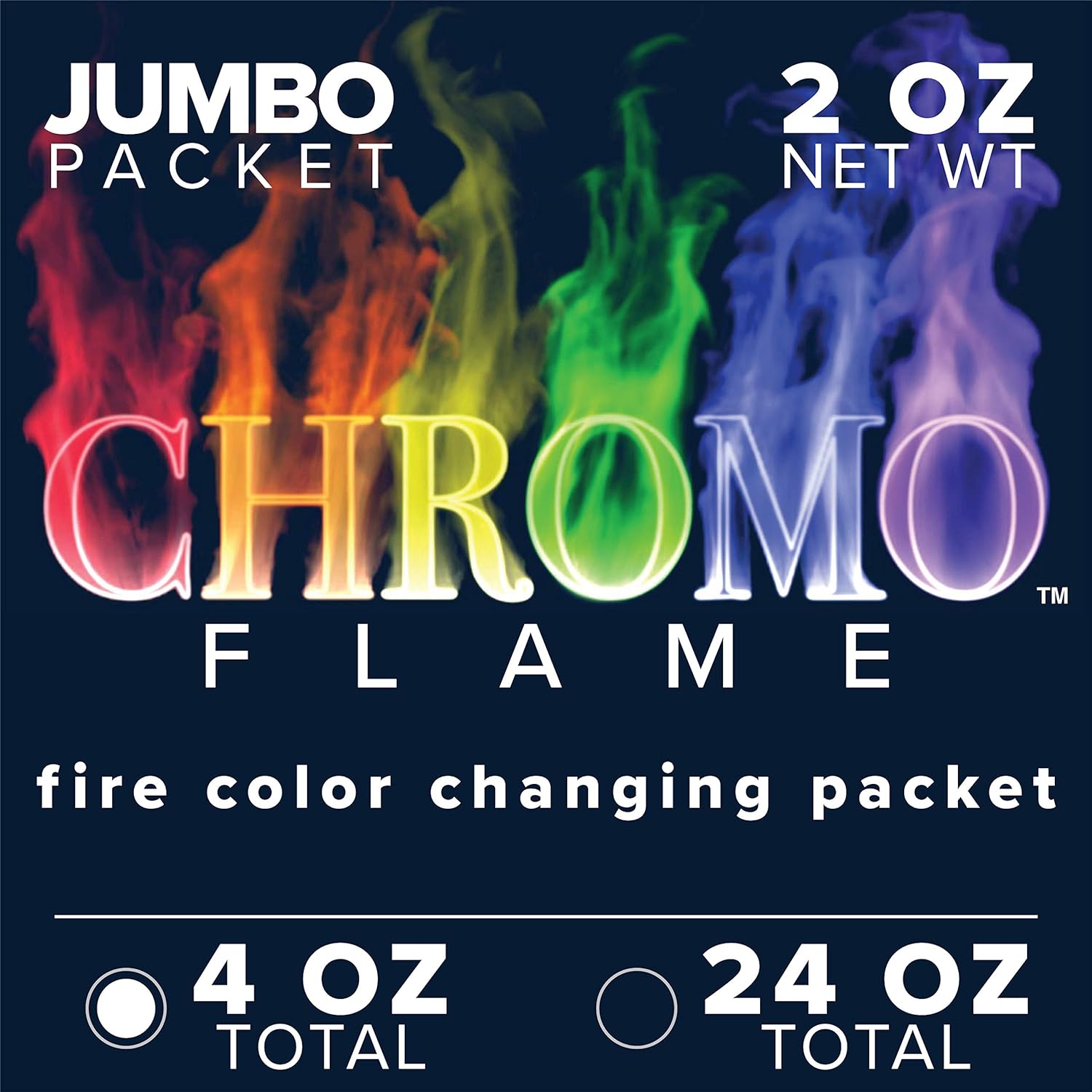 Fire Color Changing Packets for Fire Pit, Campfire, Bonfire, Outdoor Fireplace | Magic, Colorful, Rainbow, Mystic Flames | 4 oz Total, 2-2 oz Jumbo Packets