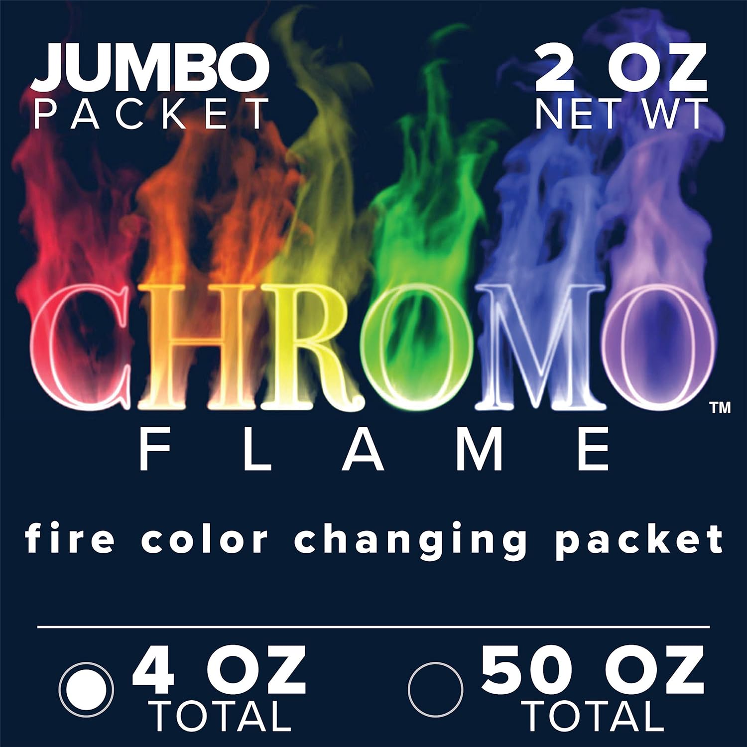 Fire Color Changing Packets for Fire Pit, Campfire, Bonfire, Outdoor Fireplace | Mystic, Colorful, Magic, Rainbow Flames | 4 oz Total, 2-2 oz Jumbo Packets