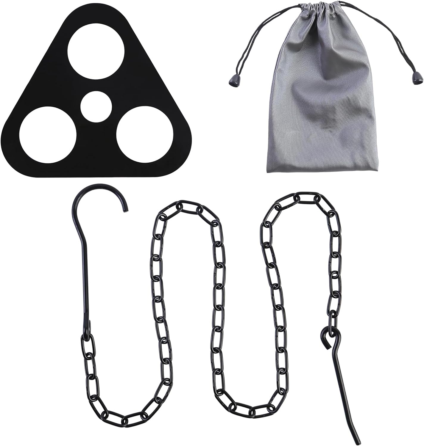 Camping Tripod Board-camping essentialsTurn Branches into Campfire Tripod fire pit grillwith Adjustable Chain for Hanging Cookware,Portable Camping Gear