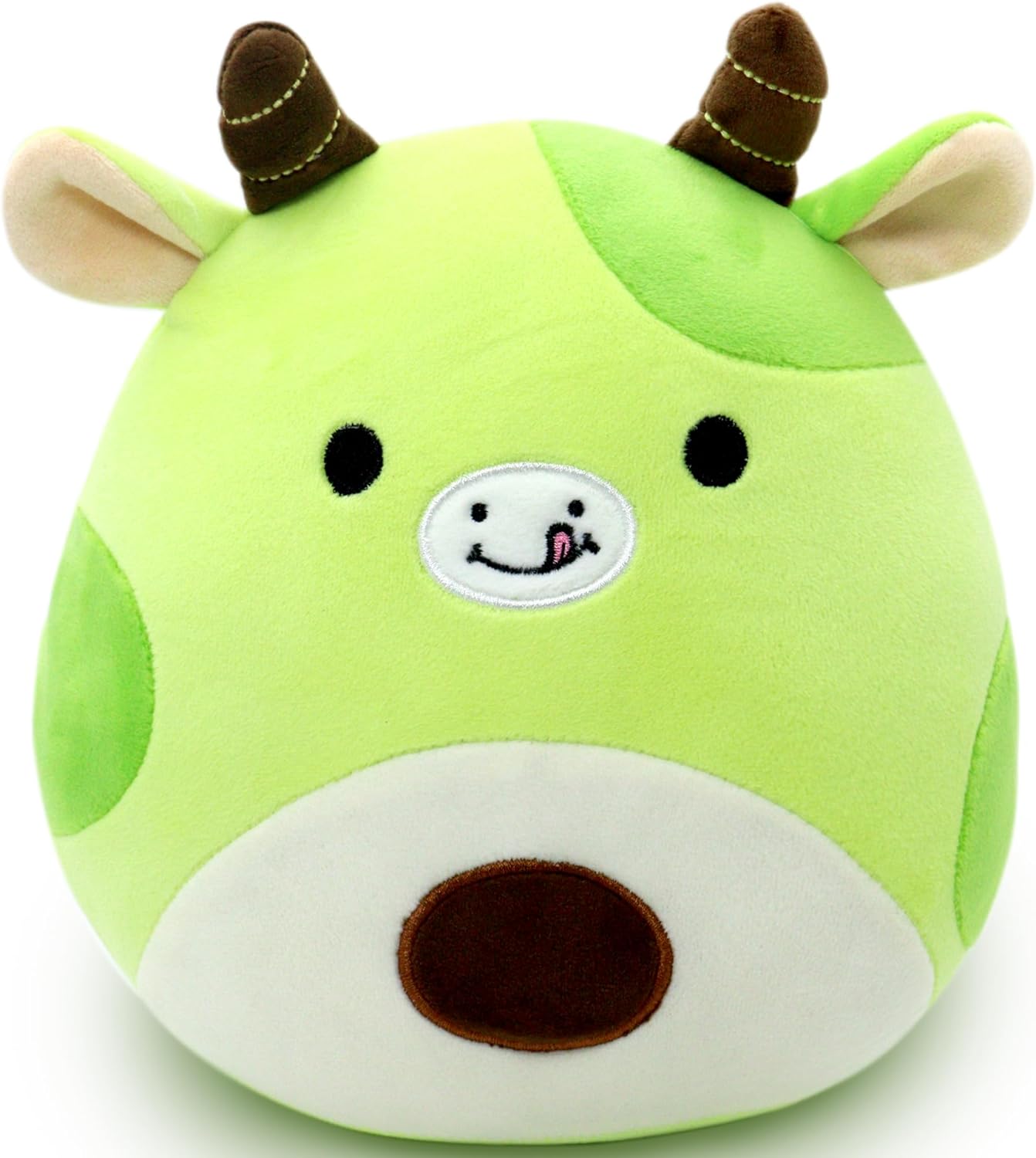 Avocado Cow Plush Toy Pillow, Cute Stuffed Animal Soft Plushie Decor for Kids Boys Girls Green 8 inch