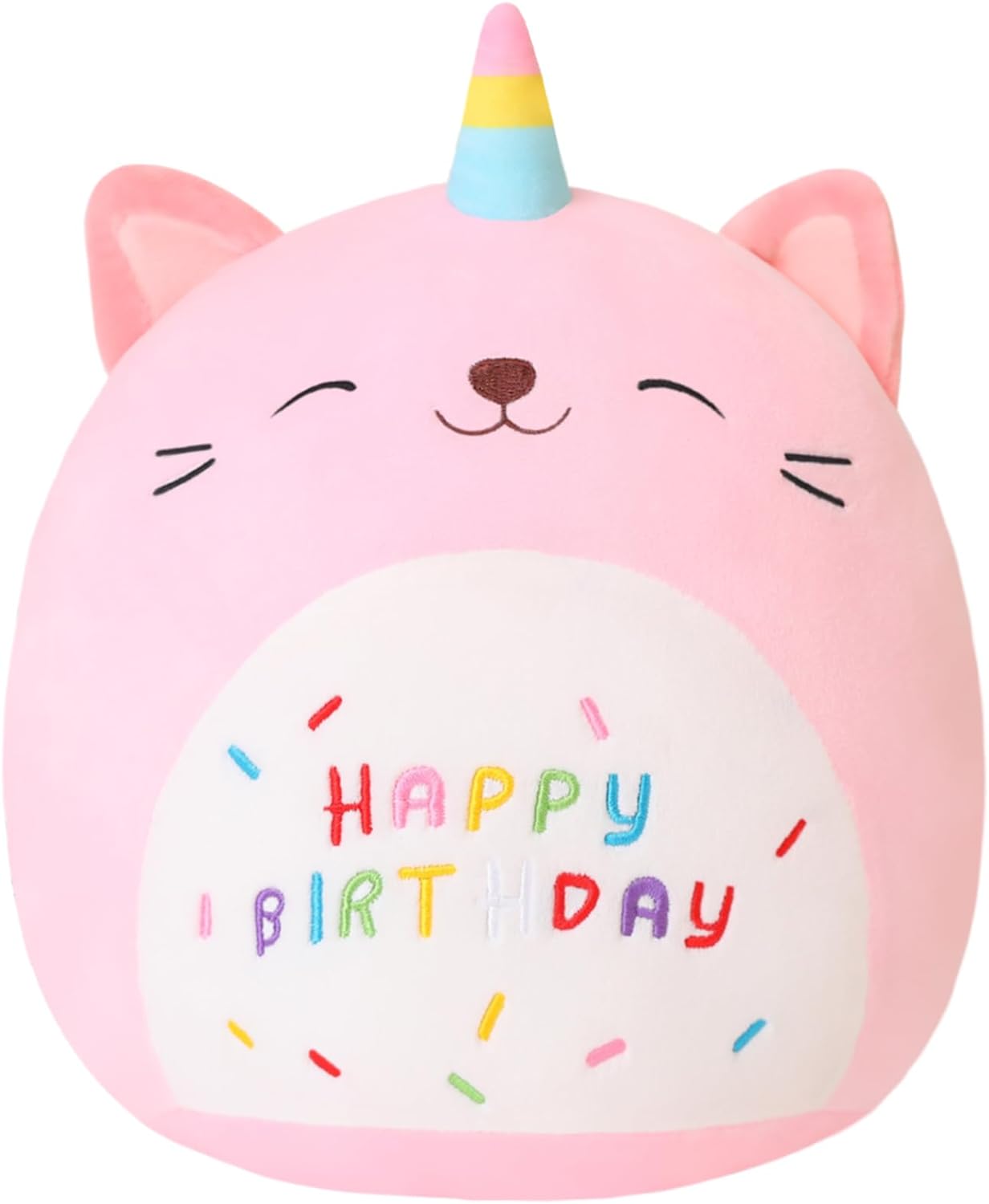 SQEQE Cat Plush Toy Unicorn Cat Stuffed Animal Cute Birthday Cat Plushies Pillow Soft Plushie Doll Gifts for Kid Decor(Pink Caticorn, 10 Inch)