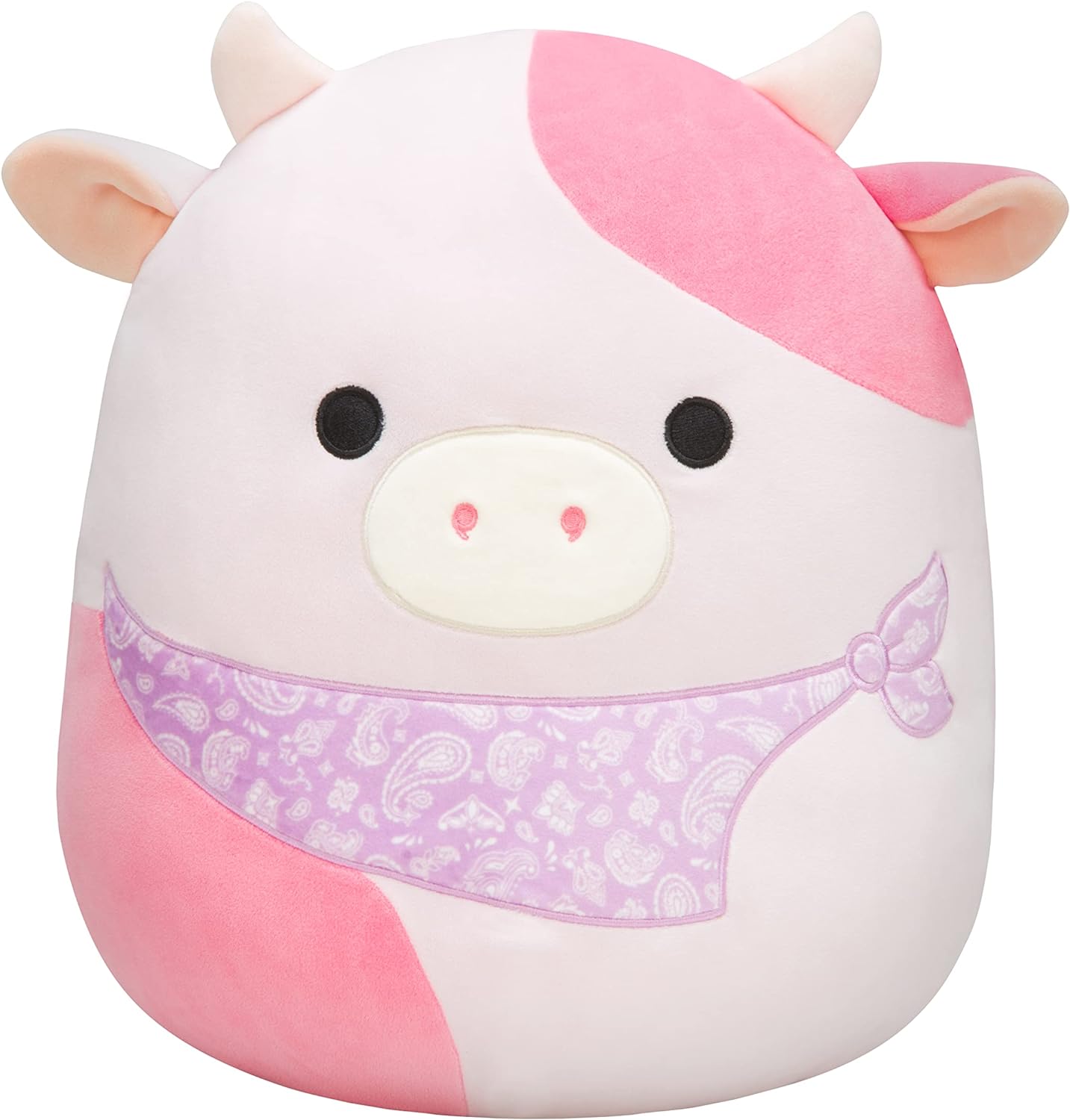 Squishmallows Original 14-Inch Reshma Light Pink Cow with Purple Bandana - Large Ultrasoft Official Jazwares Plush