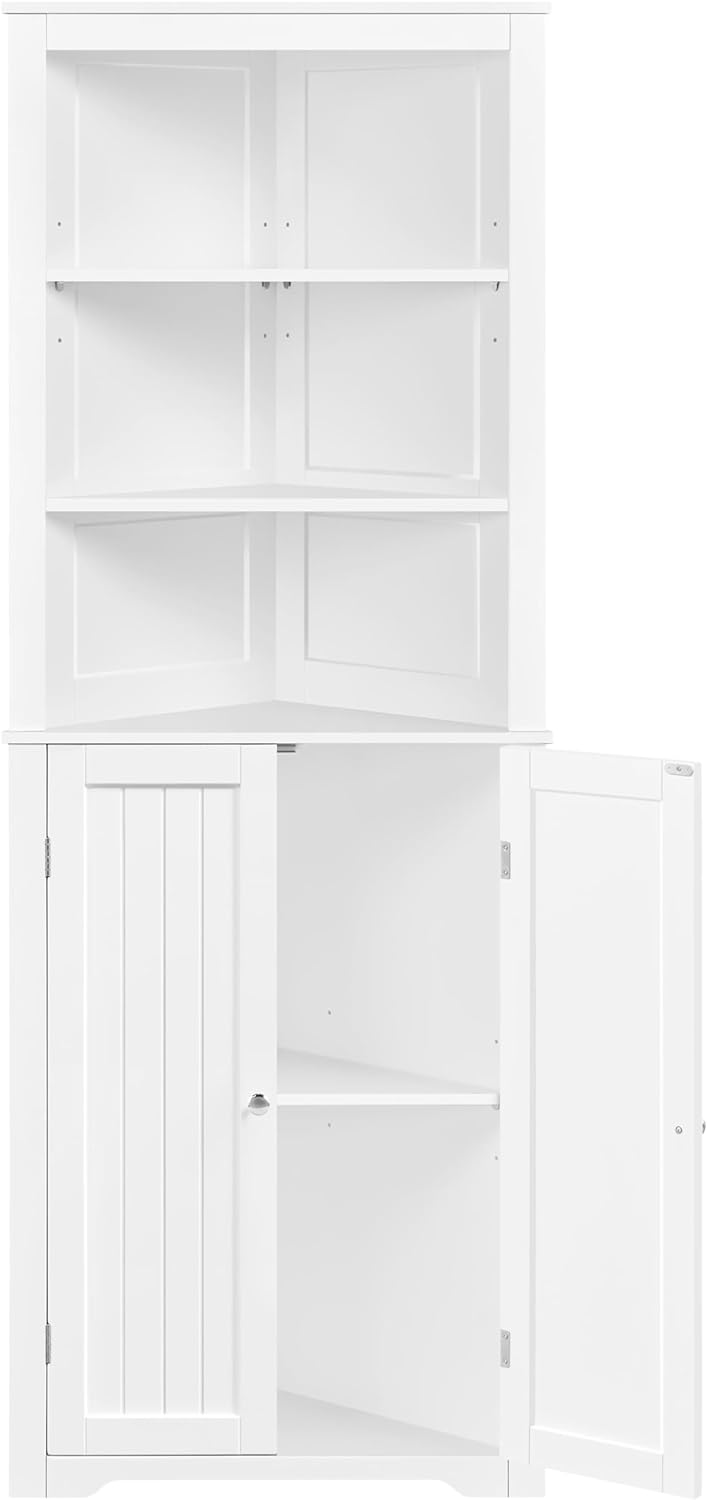 Yaheetech Tall Corner Cabinet with Adjustable Shelves, Freestanding Storage Cabinet with Double Doorsfor Bathroom Living Room, 64.5 in H