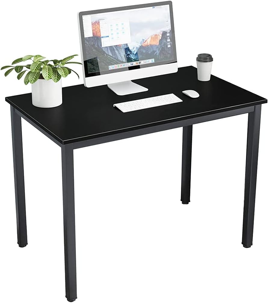 DlandHome 39 inch Computer Desk Home Office Table Writing Desk Study Table Gaming Desk Workstation, Black