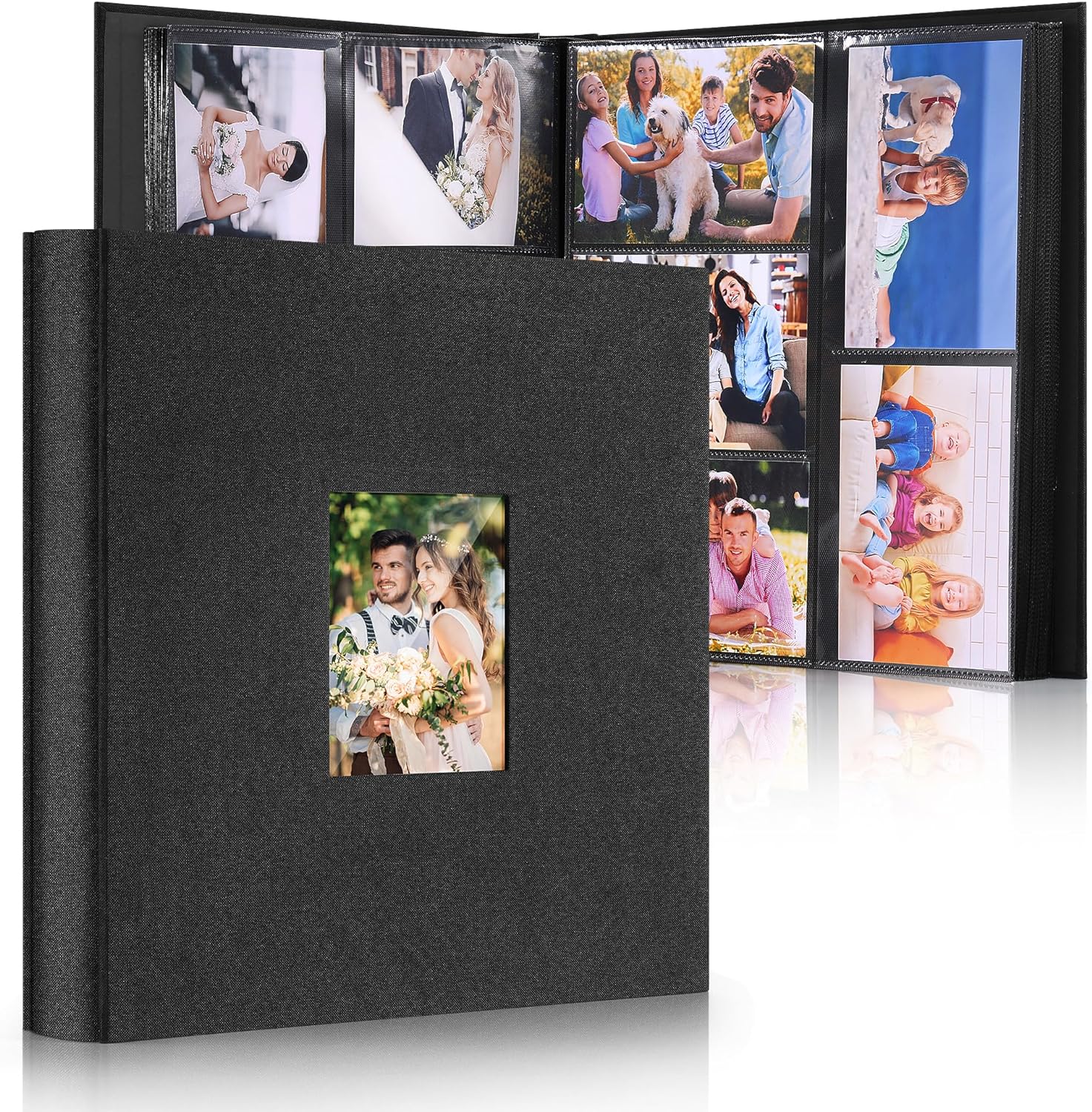 Photo Albums 4x6 600 Pockets Photos, Linen Cover Vertical Foto Album, Large Capacity, Slip-in Pockets, Ideal for Wedding Albums, Family Photo Books, Travel Memories, Valentine' Day Gifts