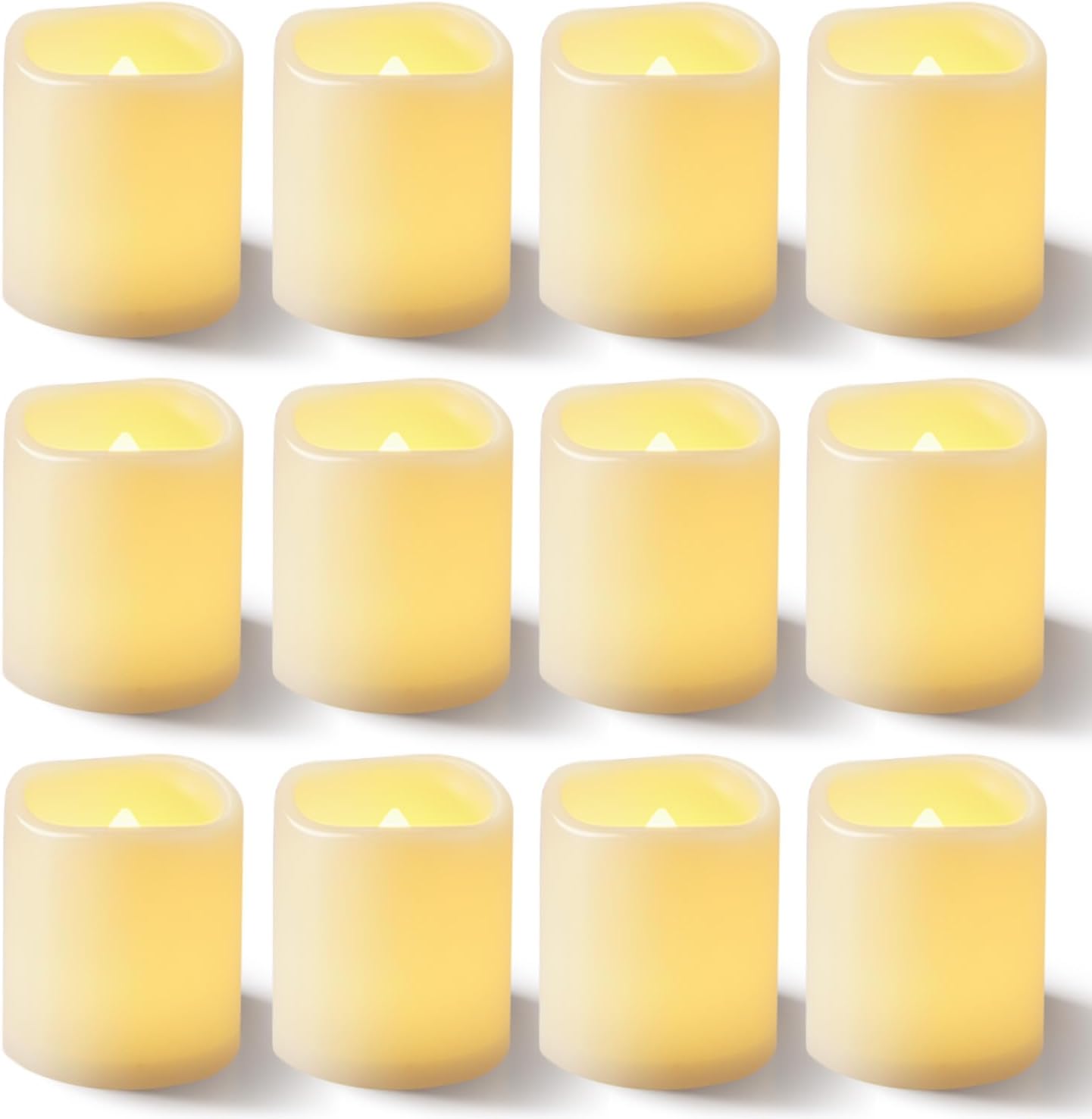 Homemory 100Pack Flickering Flameless Votive Candles, 200+Hour Electric Fake Candles, Battery Operated LED Tealight for Wedding, Outdoor, Table, Festival (Warm White,Battery Included)