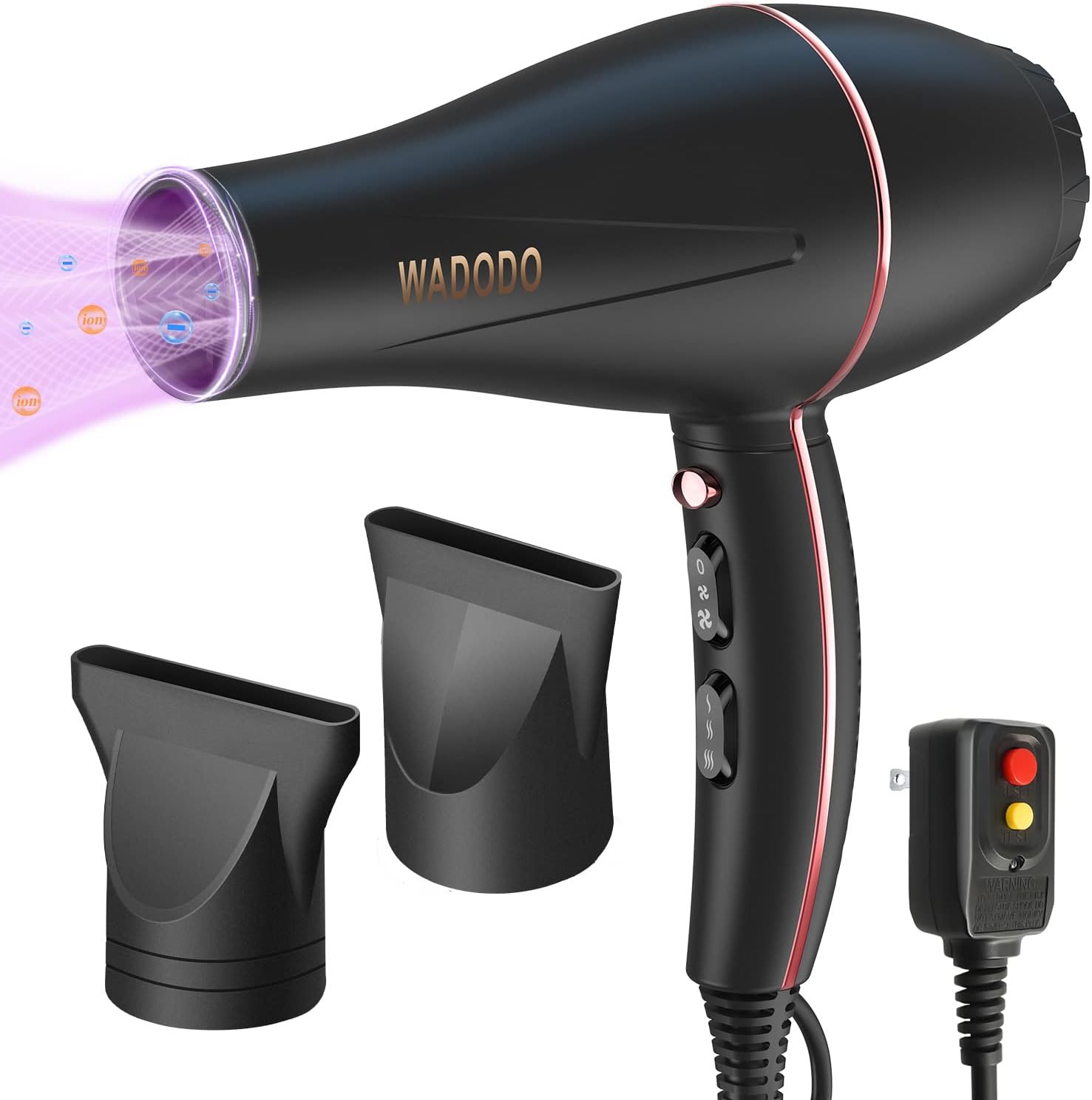 Ionic Hair Dryer, 2200W Professional Blow Dryer Fast Drying Travel AC Motor Constant Temperature Low Noise Ion Dryers Curly Care Hairdryer Blowdryer for Women Men