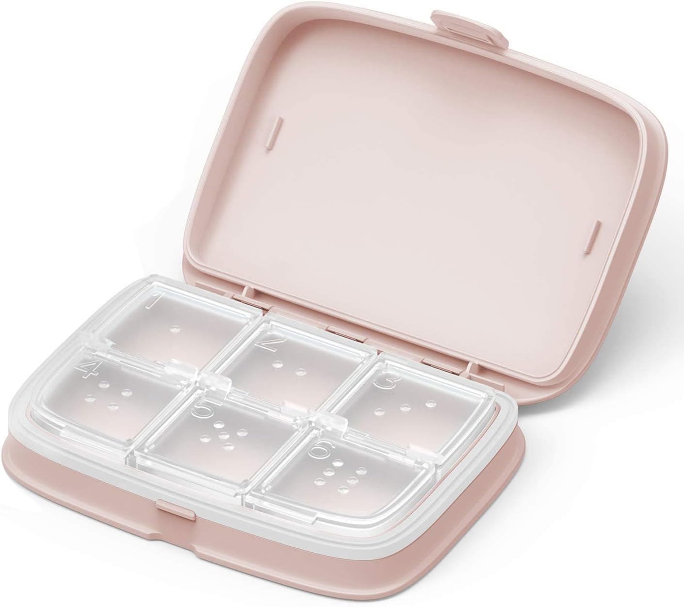 Waterproof Pill Case - Travel Pill Organizer Small Pill Box with Removable Compartments - Portable Pill Container Outdoor Pill Holder (Pink B)