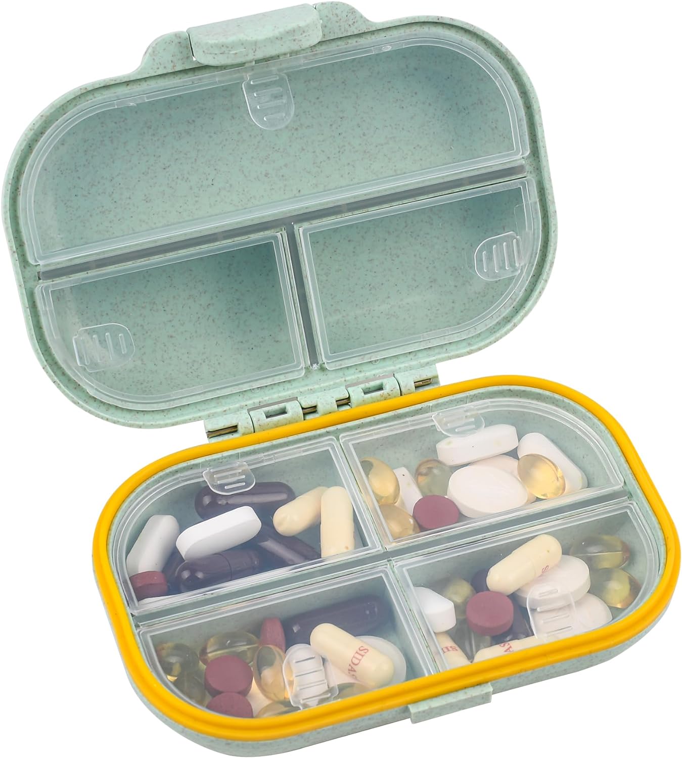 Travel Pill Organizer Small 7 Grid Compartments Pill Holder Box high-CapacityPortable Medicine Container CaseDaily Weekly Medication Organizer