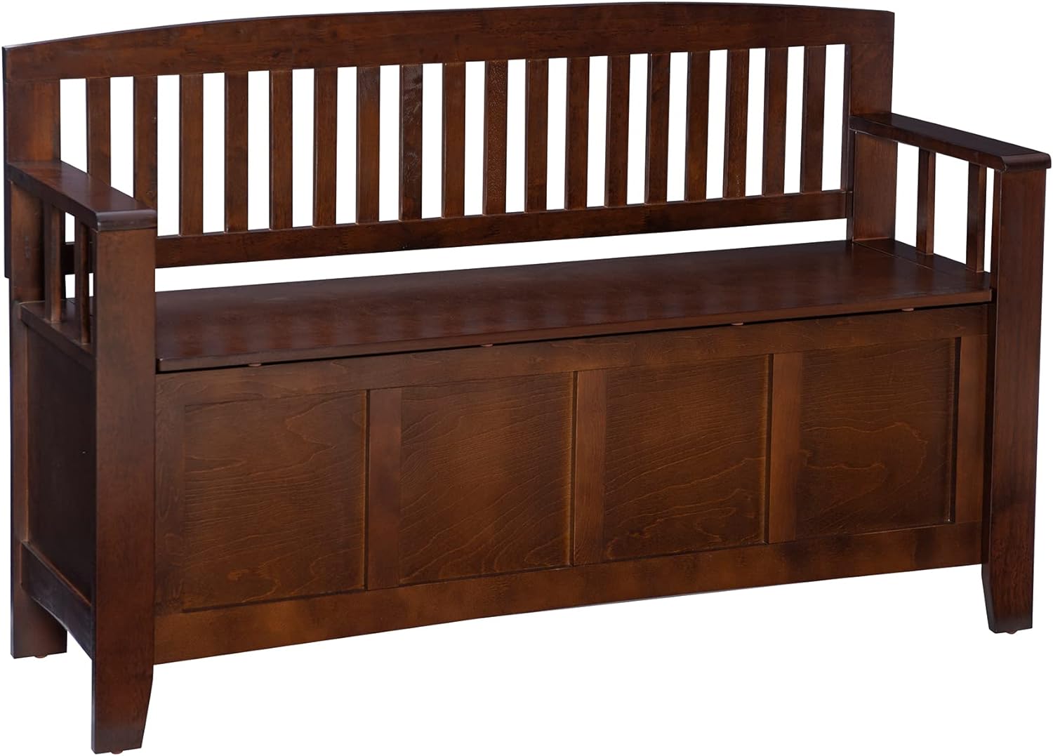 Linon Home Dcor Linon Home Decor Cynthia Storage Bench, 50w x 17.25d x 32h, Walnut