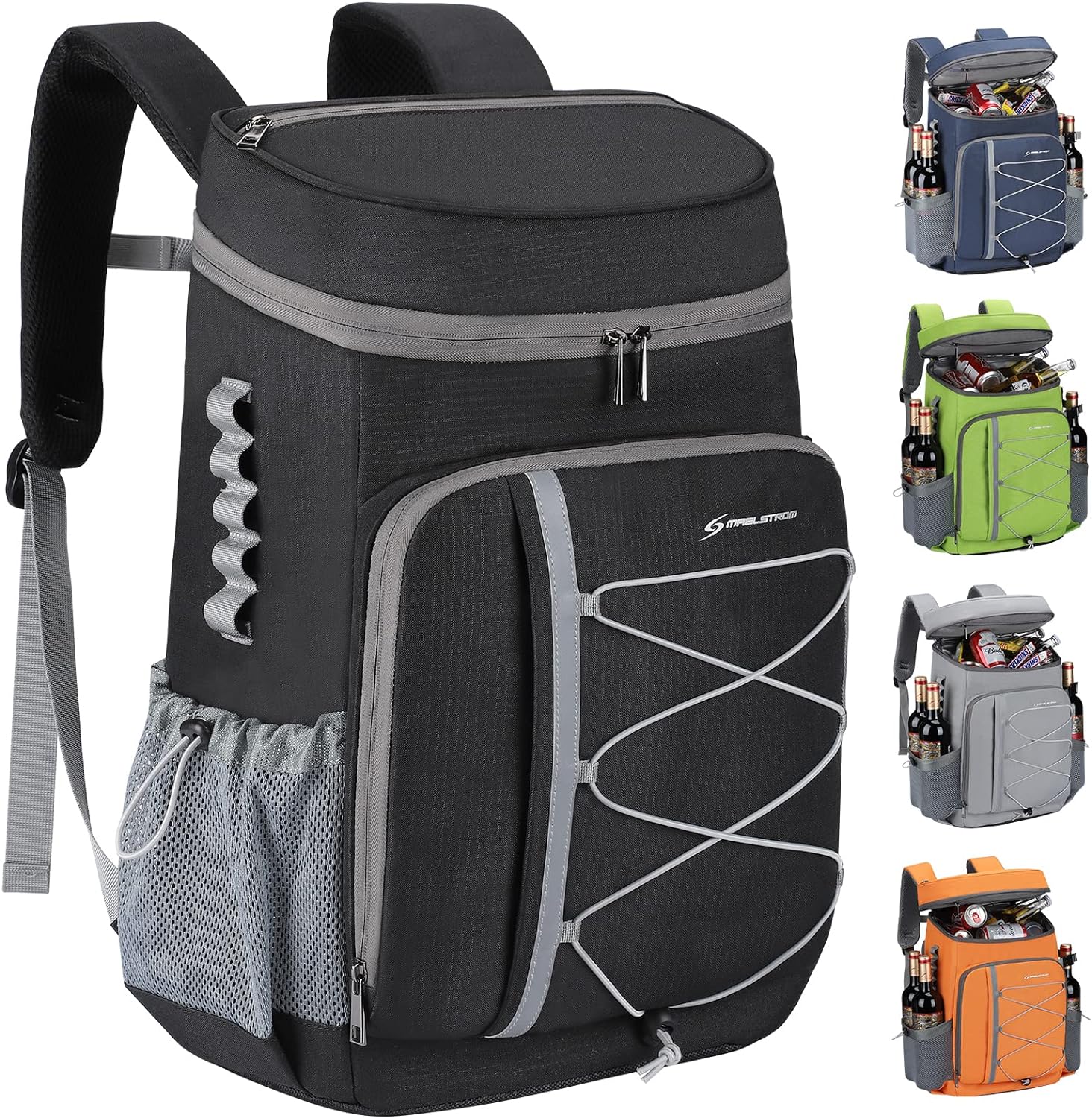 Maelstrom Cooler Backpack,35 Can Backpack Cooler Leakproof,Insulated Soft Cooler Bag,Camping Cooler,Beach Cooler,Ice Chest Backpack,Lightweight Travel Cooler Lunch Backpack for Hiking,Shopping