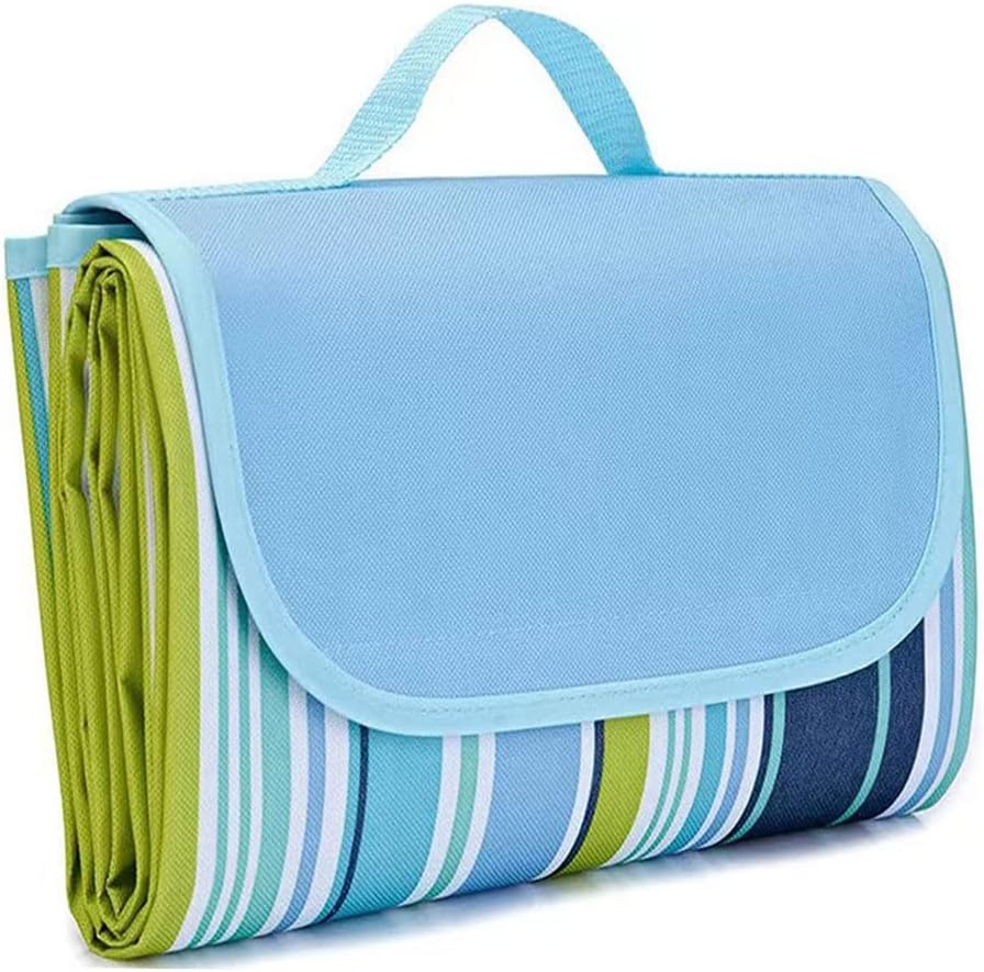 Large 80x 60 Beach Blanket, Outdoor Picnic Blankets, Waterproof Sandproof Portable Blankets, Foldable and Lightweight for Spring Summer Camping, Beach, Park (Blue)