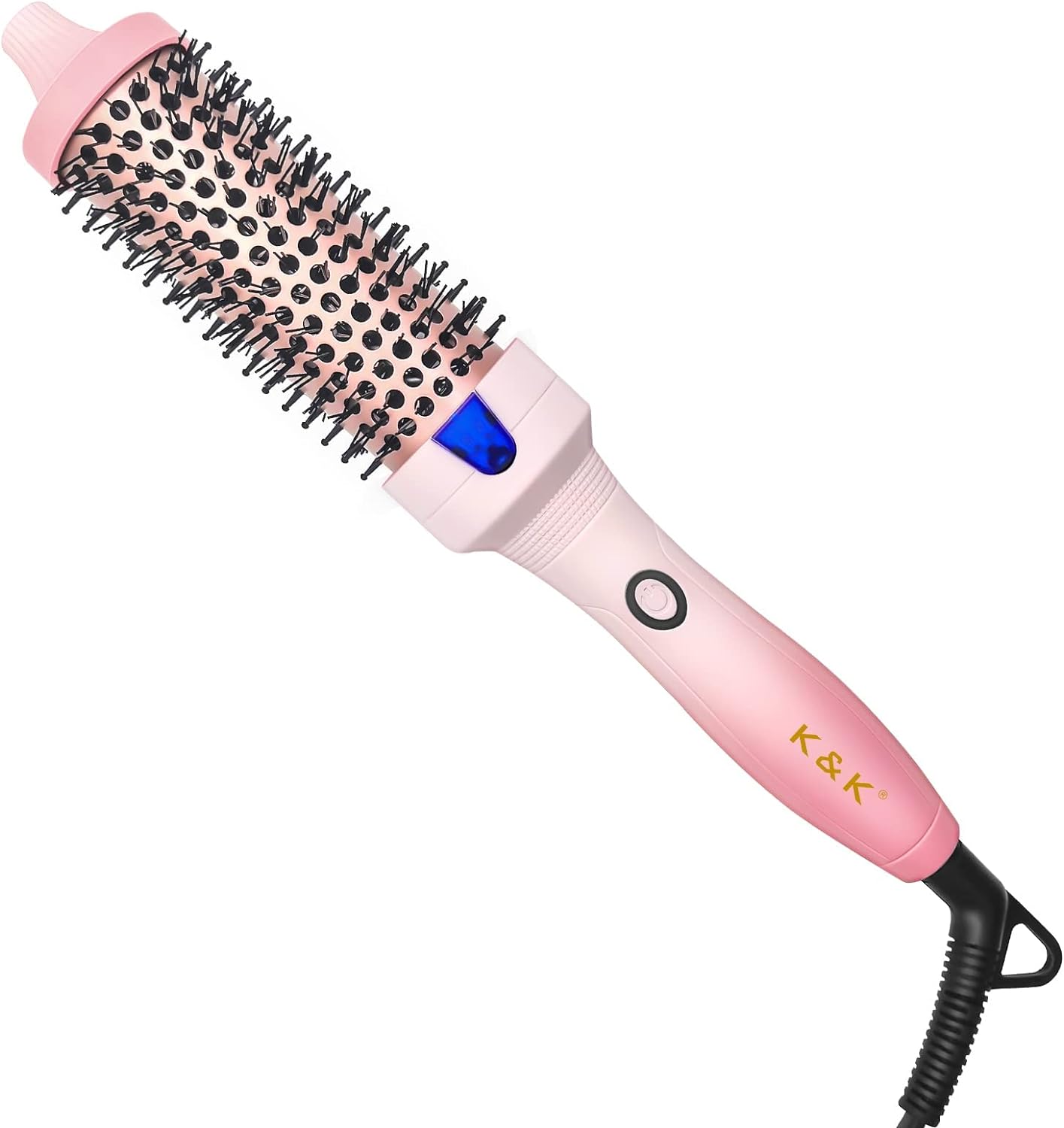 K&K 1.5 Inch Heated Curling Brush Ceramic Tourmaline Ionic Curling Iron Volumizing Hot Brush Create Root Volume & Loose Curls, Volume Curls Ceramic Tourmaline Ionic Round Brush Volumizer (1.5 Inch)