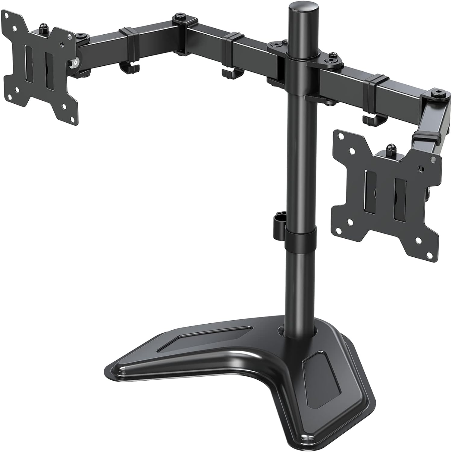 MOUNTUP Dual Monitor Stand, Free-Standing Monitor Stands for 2 Monitors up to 27 inches, 17.6 lbs Each, Fully Adjustable Dual Monitor Mount for Desk, VESA Stand 75x75mm, 100x100mm