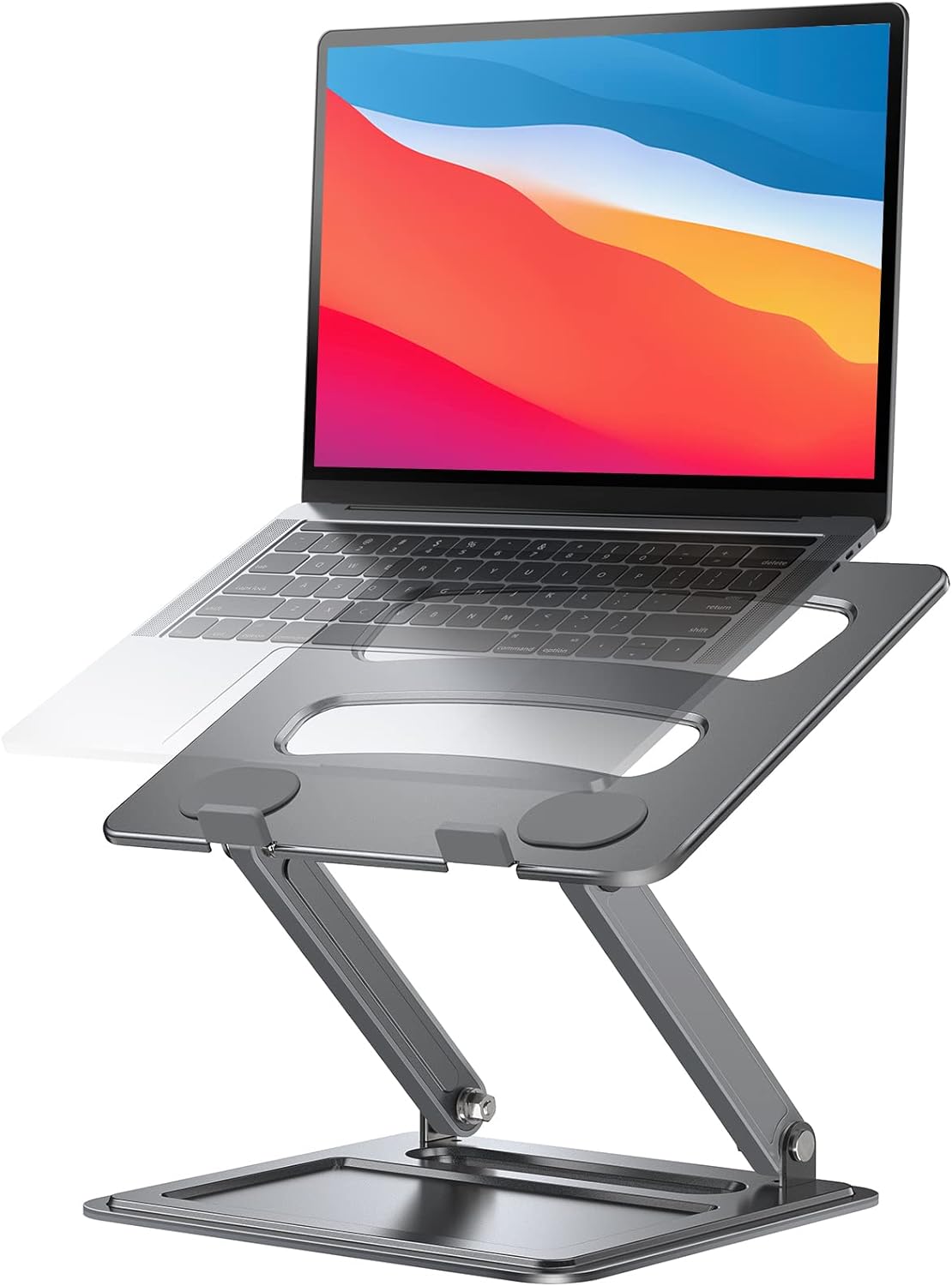 LORYERGO Adjustable ,Portable Laptop Riser for 17.3inch Laptops, Adjustment Laptop Stand for Desk, Holds Up to 17.6lbs Laptop Riser for Notebook - Gray