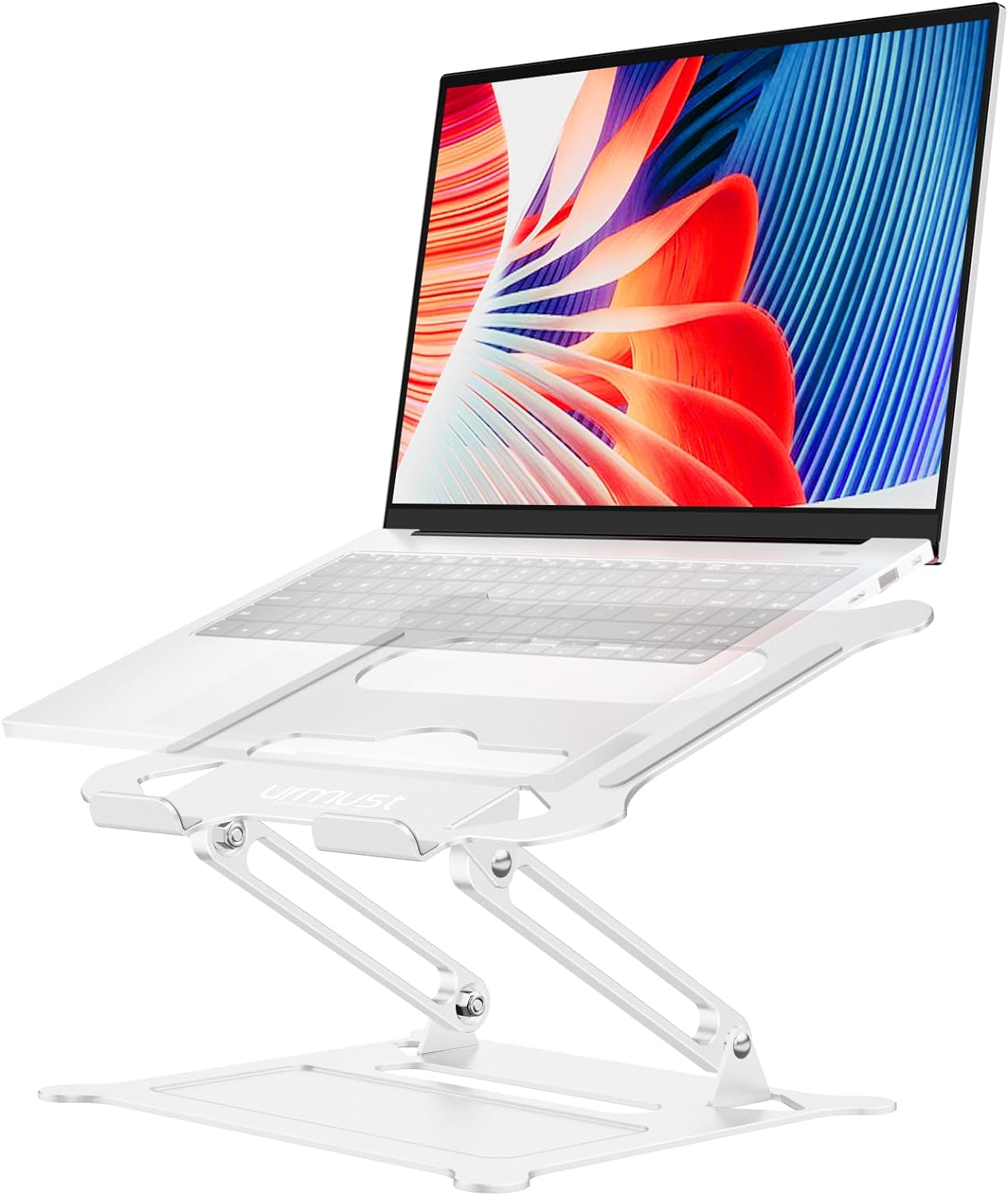 Urmust Laptop Notebook Stand Holder Adjustable Ultrabook Stand Riser Portable Compatible with MacBook Air Pro HP Dell XPS Lenovo All laptops 10-15.6(Silver)