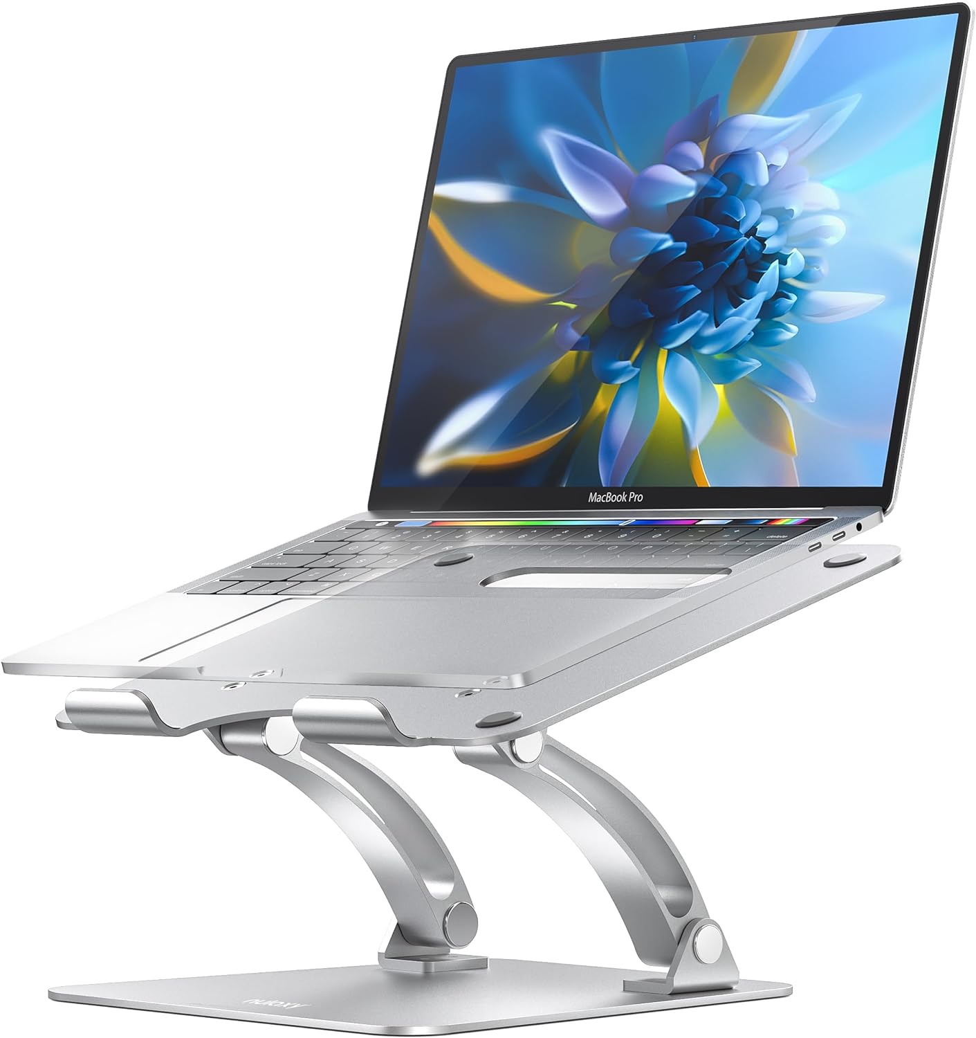 Nulaxy Adjustable Laptop Stand, Ergonomic Laptop Riser with Heat-Vent, Aluminum Laptop Stand for Desk Compatible with 10-17 Up to 22 Lbs Laptop, MacBook Air Pro, Dell XPS, HP, Silver