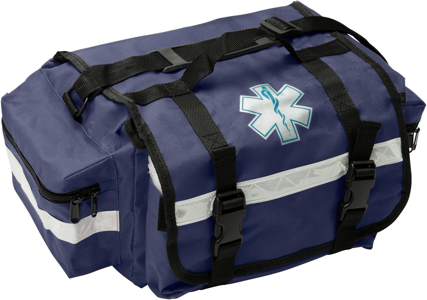 Professional Empty Blue First Responder Bag, 17 x 9 x 7, EMT Trauma First Aid Carrier for Paramedics and Emergency Medical Supplies Kit, Lightweight and Durable