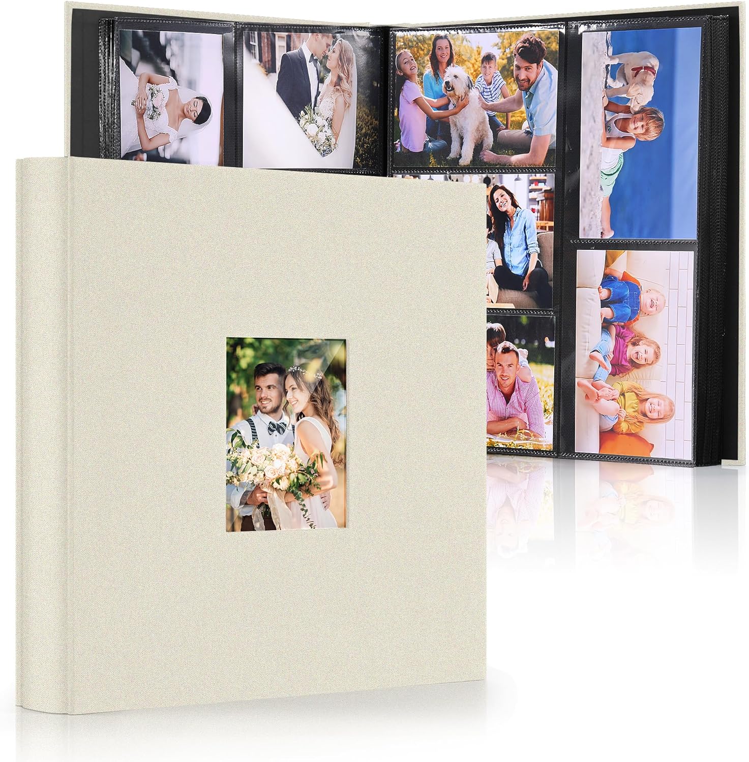 Photo Albums 4x6 600 Pockets Photos, Linen Cover Vertical Foto Album, Large Capacity, Slip-in Pockets, Ideal for Wedding Albums, Family Photo Books, Travel Memories, Valentine' Day Gifts