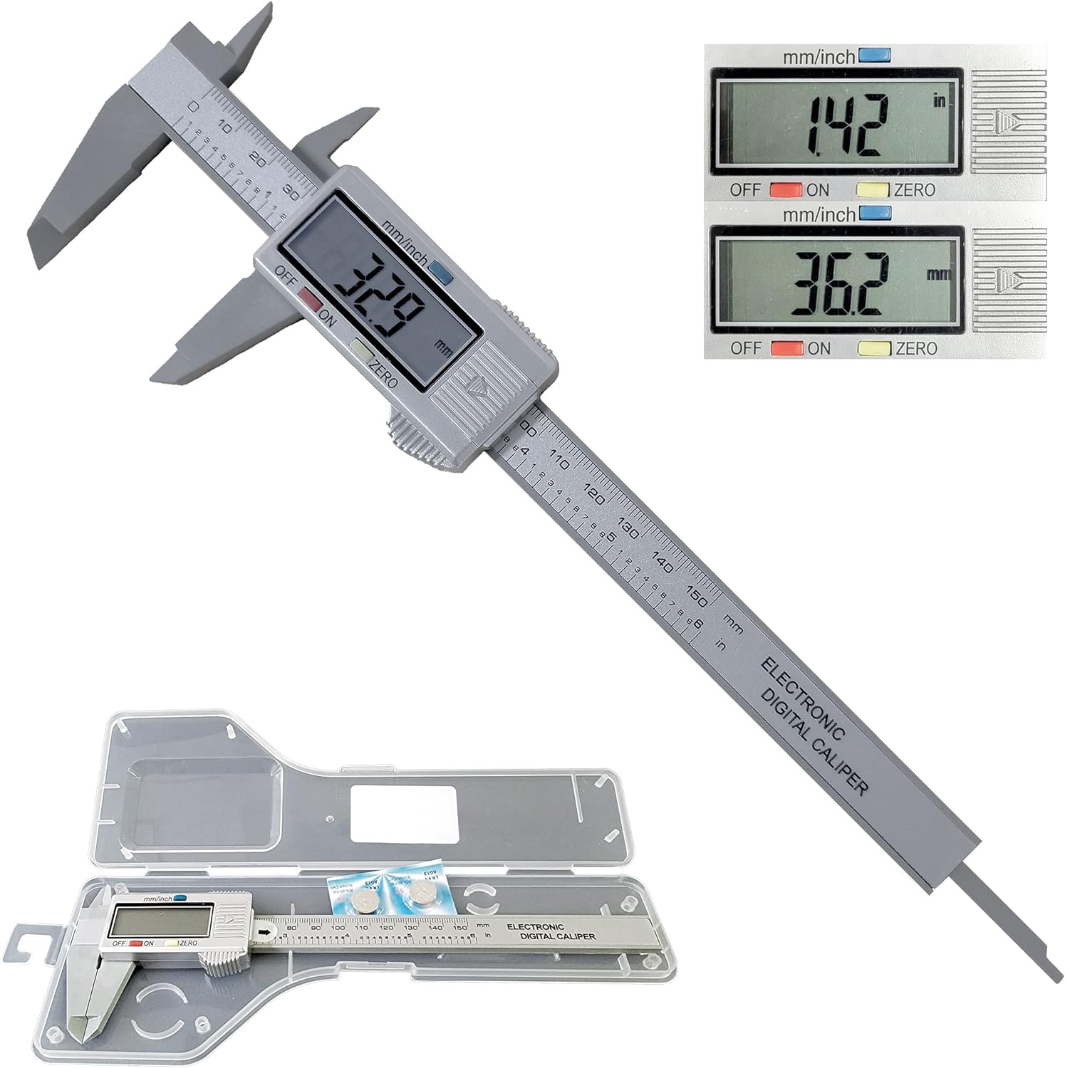 Digital Calipers,Electronic Digital Calipers, YKLSXKC 0-6Caliper Measuring Tool,inch and Millimeter Conversion,LCD Screen displays,Automatic Shutdown,Suitable for DIY/Jewelry Measurement