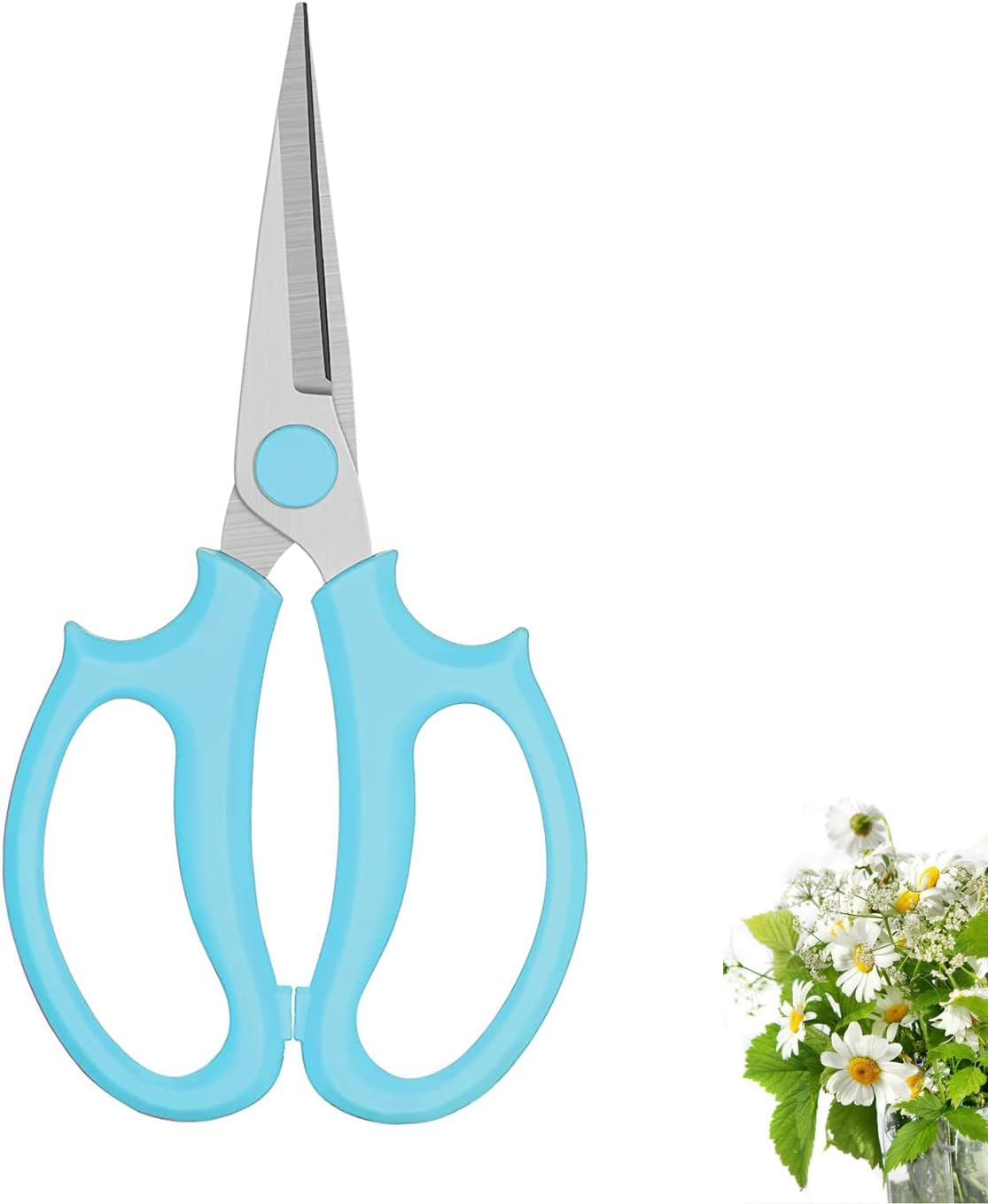 Flower Scissors, Premium Thickened Stainless Steel Floral Shears, Strong Pruner for Flowers, Branches and Leaves