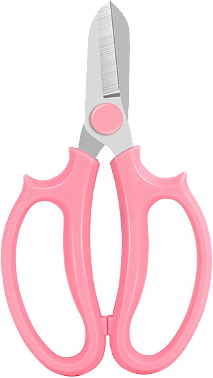 Gardening Scissor Pink Sharp Blade Alloy Steel Garden Shears for Cutting Flowers Trimming Plants of Yard Florist Rose Herb Hedge and Fruits Picking