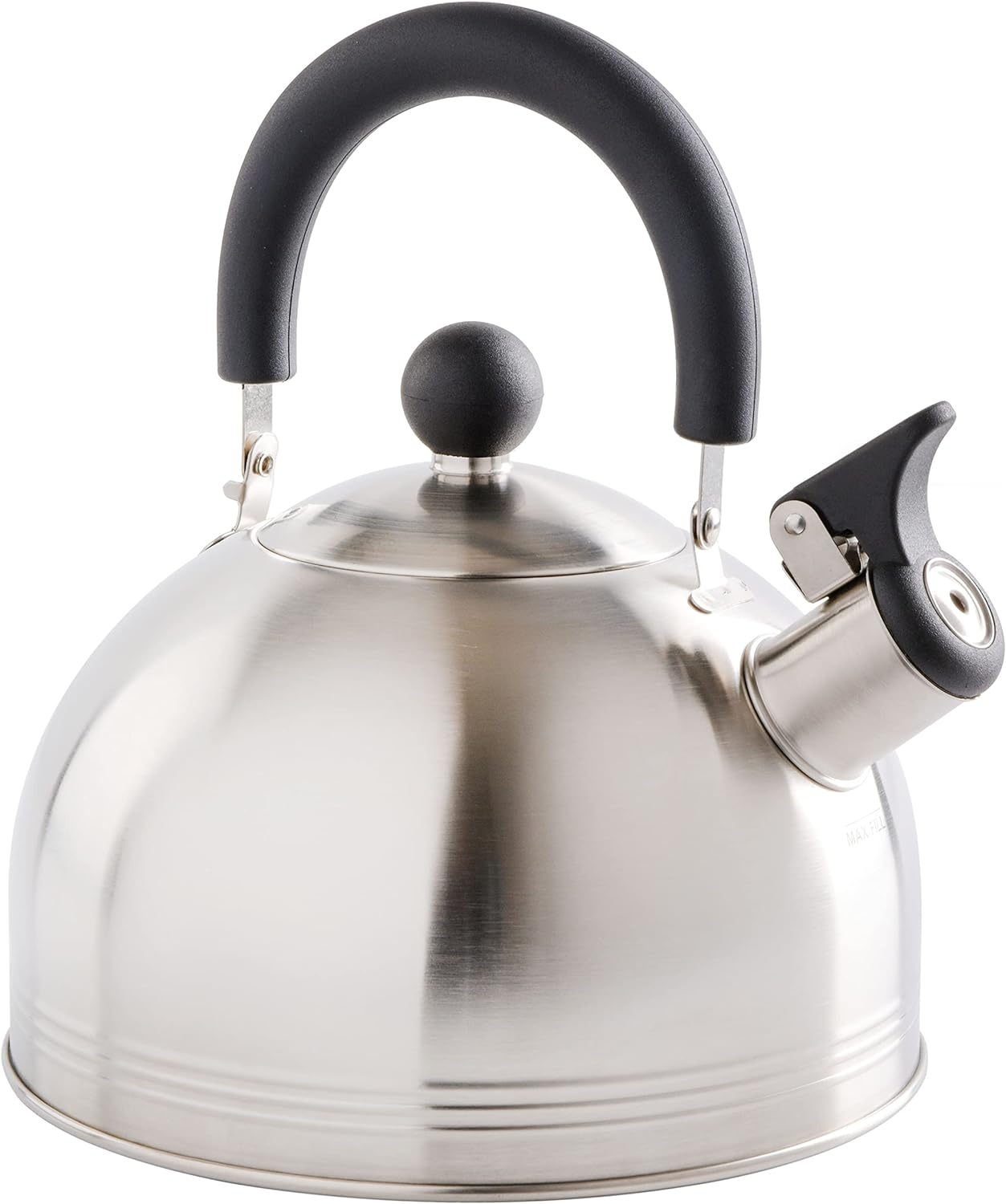 Mr. Coffee Carterton Stainless Steel Whistling Tea Kettle, 1.5-Quart, Mirror Polish