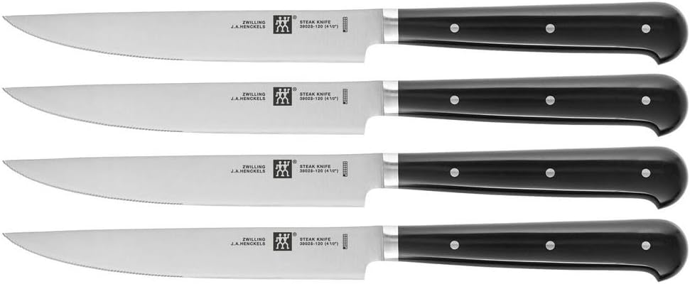 ZWILLING 39029002-0 Steakset with Welle, 4 TLG, Edelstahl, black/silver